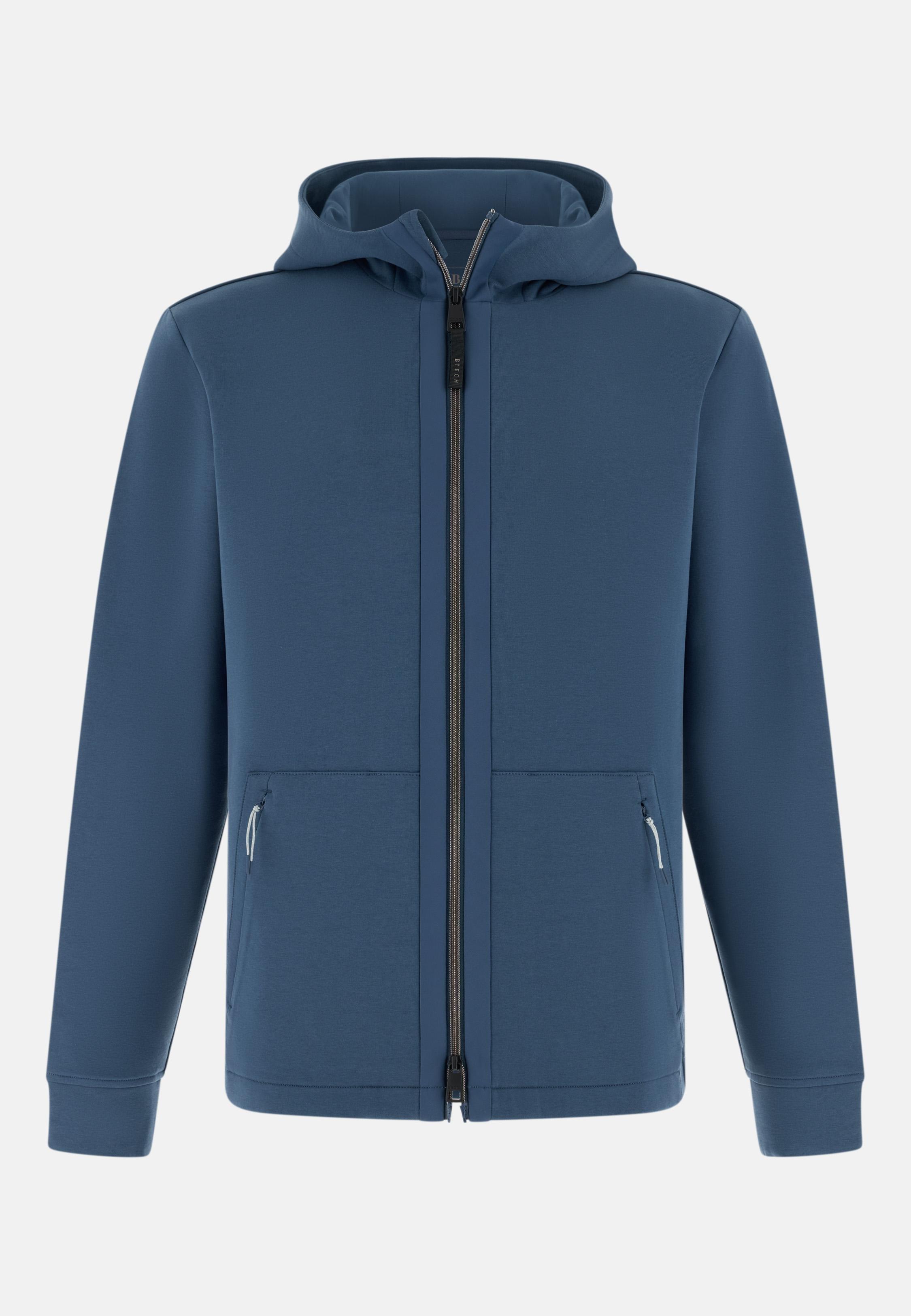 Lightweight Zipped Scuba Hoodie Blue, Air-blue, large image number 3