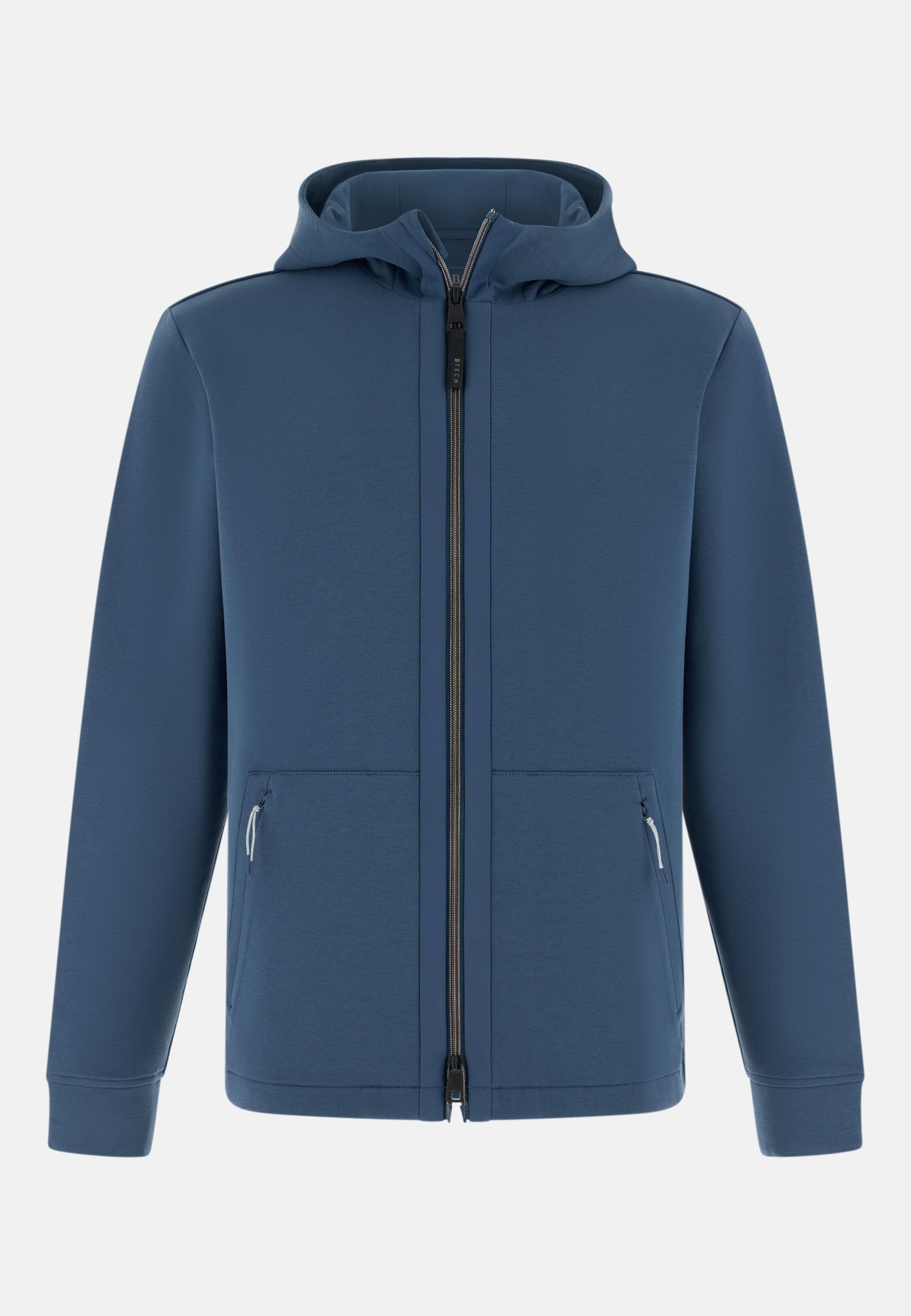 Lightweight Zipped Scuba Hoodie Blue, 3901_AIRB, large image number 3