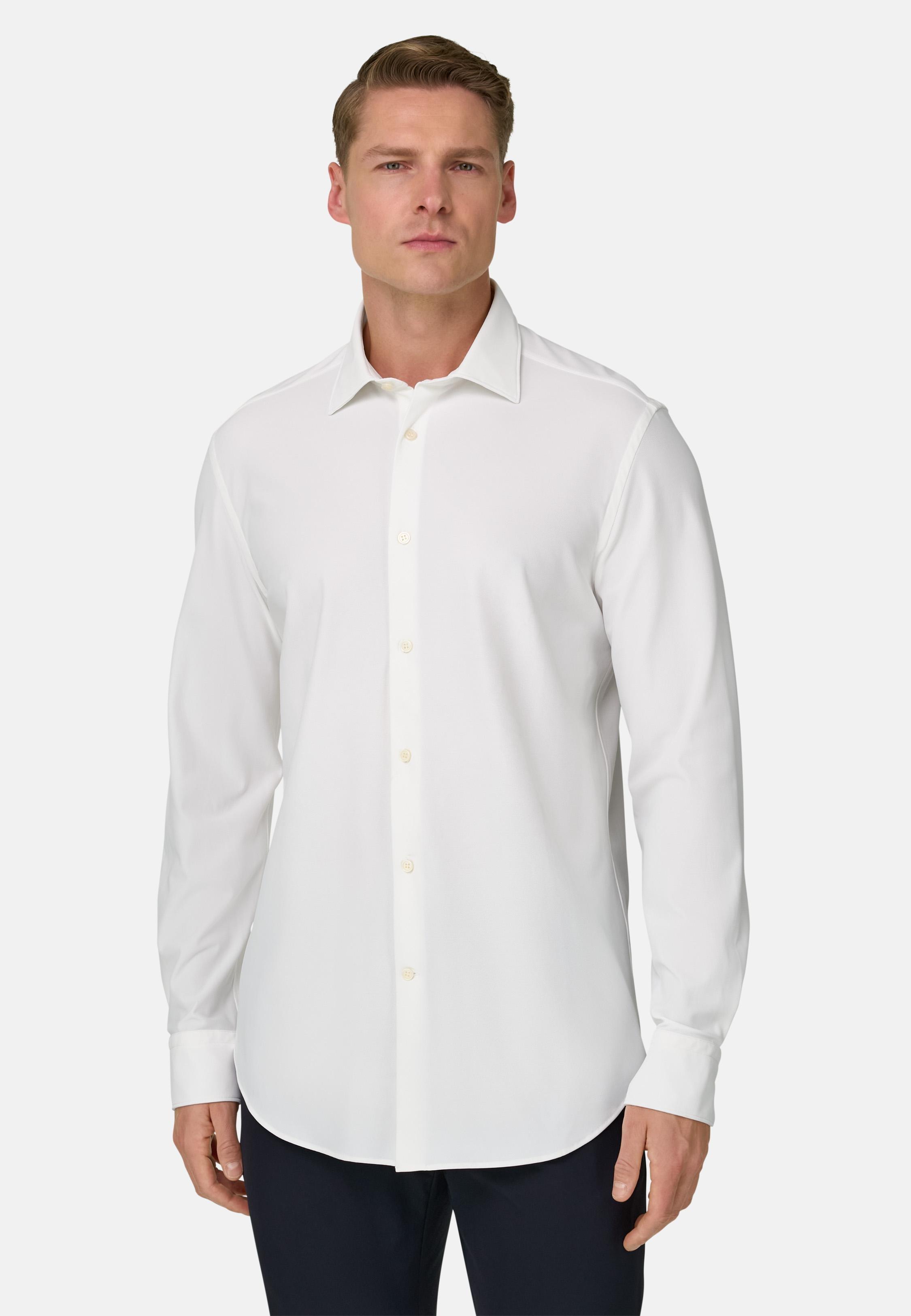 Slim Fit Stretch Nylon Shirt White, White, large image number 0