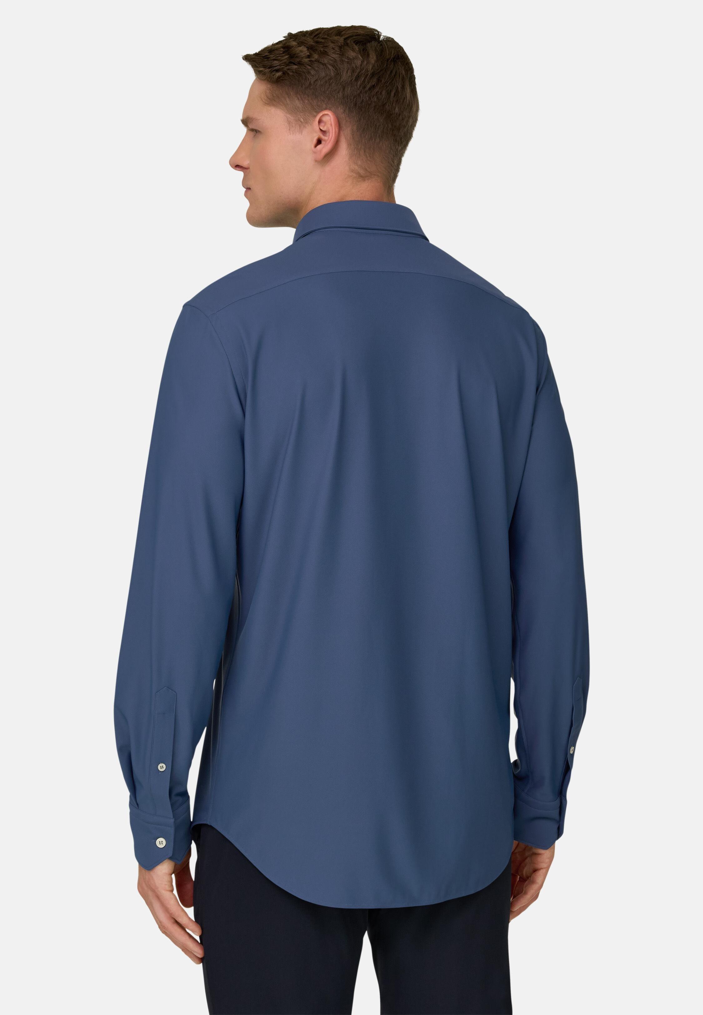 Slim Fit Stretch Nylon Shirt Blue, Air-blue, medium