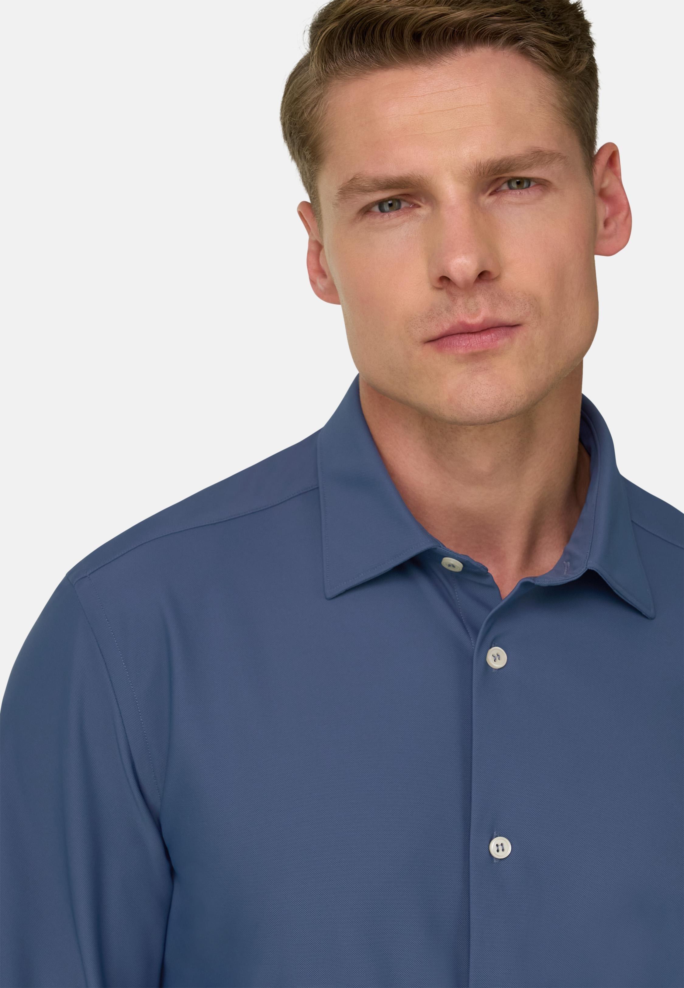 Slim Fit Stretch Nylon Shirt Blue, Air-blue, large image number 2