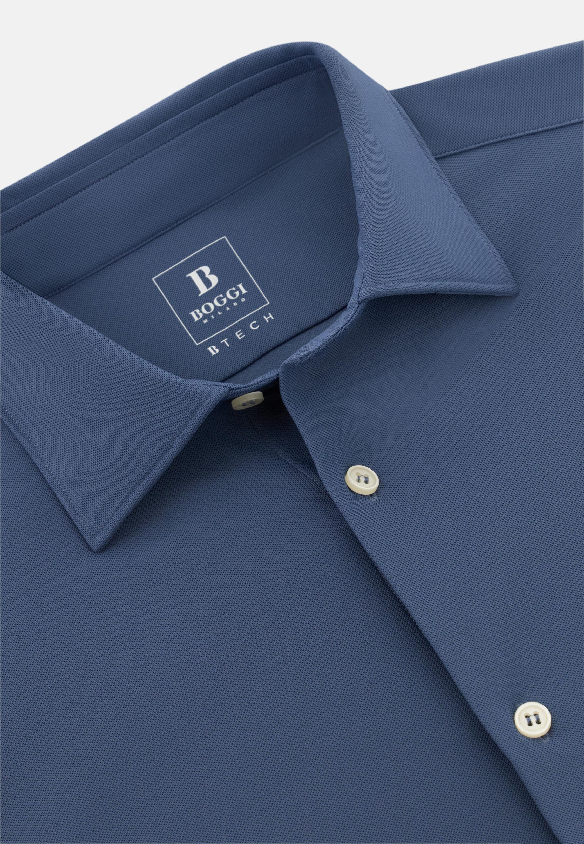 Slim Fit Stretch Nylon Shirt Blue, Air-blue, large image number 3