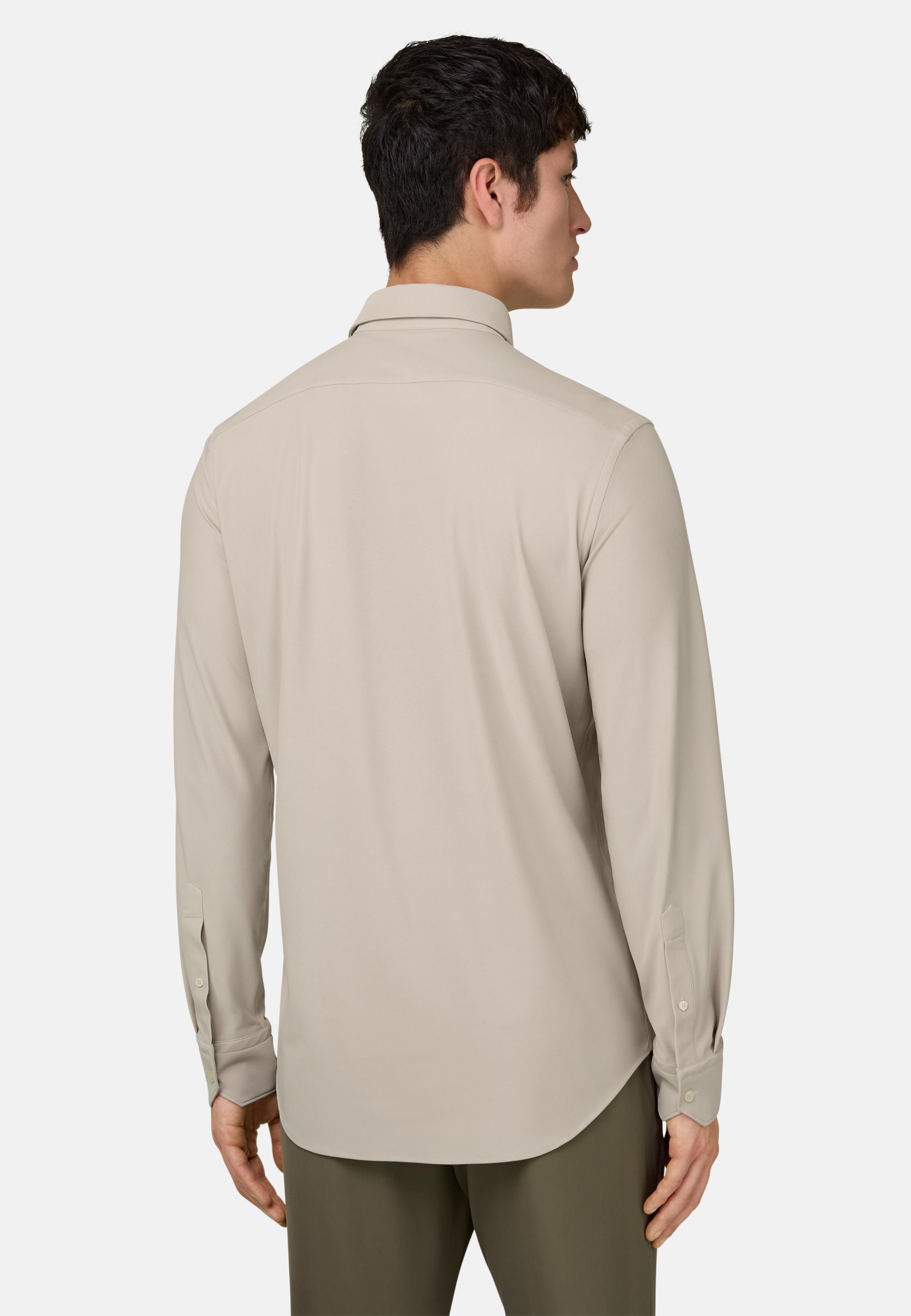 Slim Fit Stretch Nylon Shirt Beige, Sand, medium
