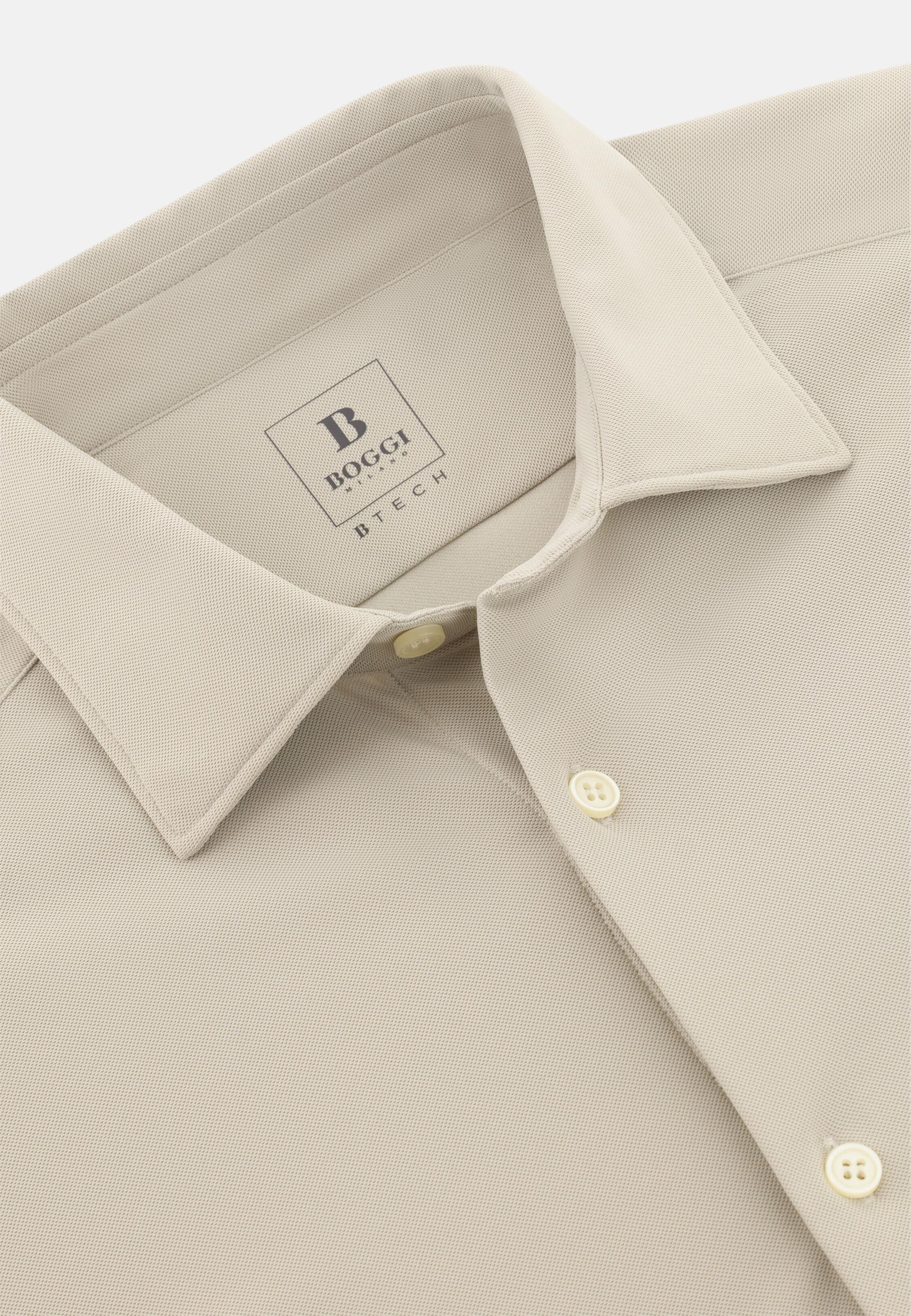Slim Fit Stretch Nylon Shirt Sand, Sand, large image number 3