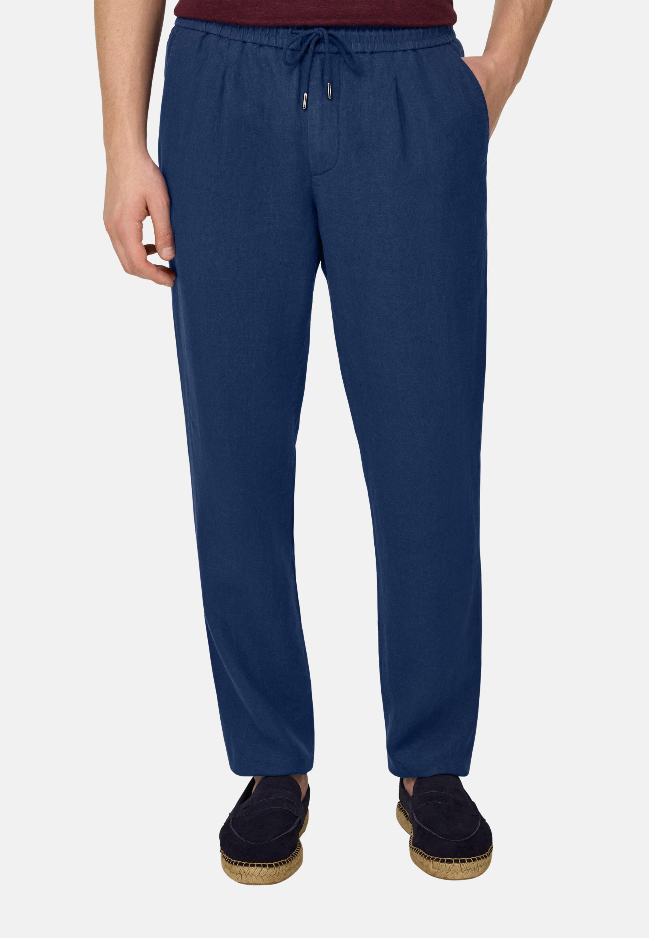 City Linen Trousers, Blue, large image number 0
