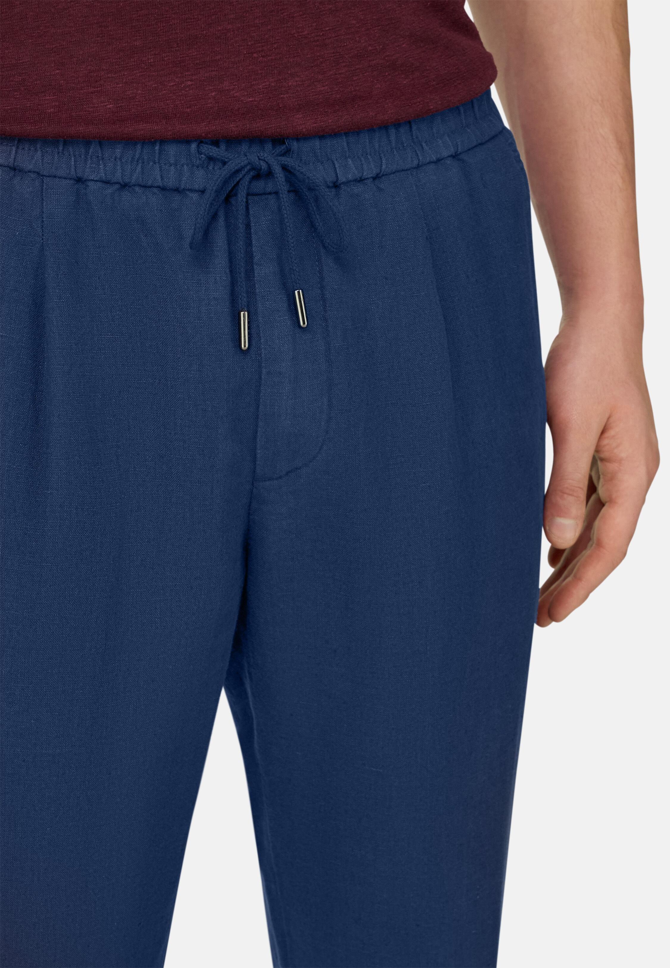 City Linen Trousers, Blue, large image number 3