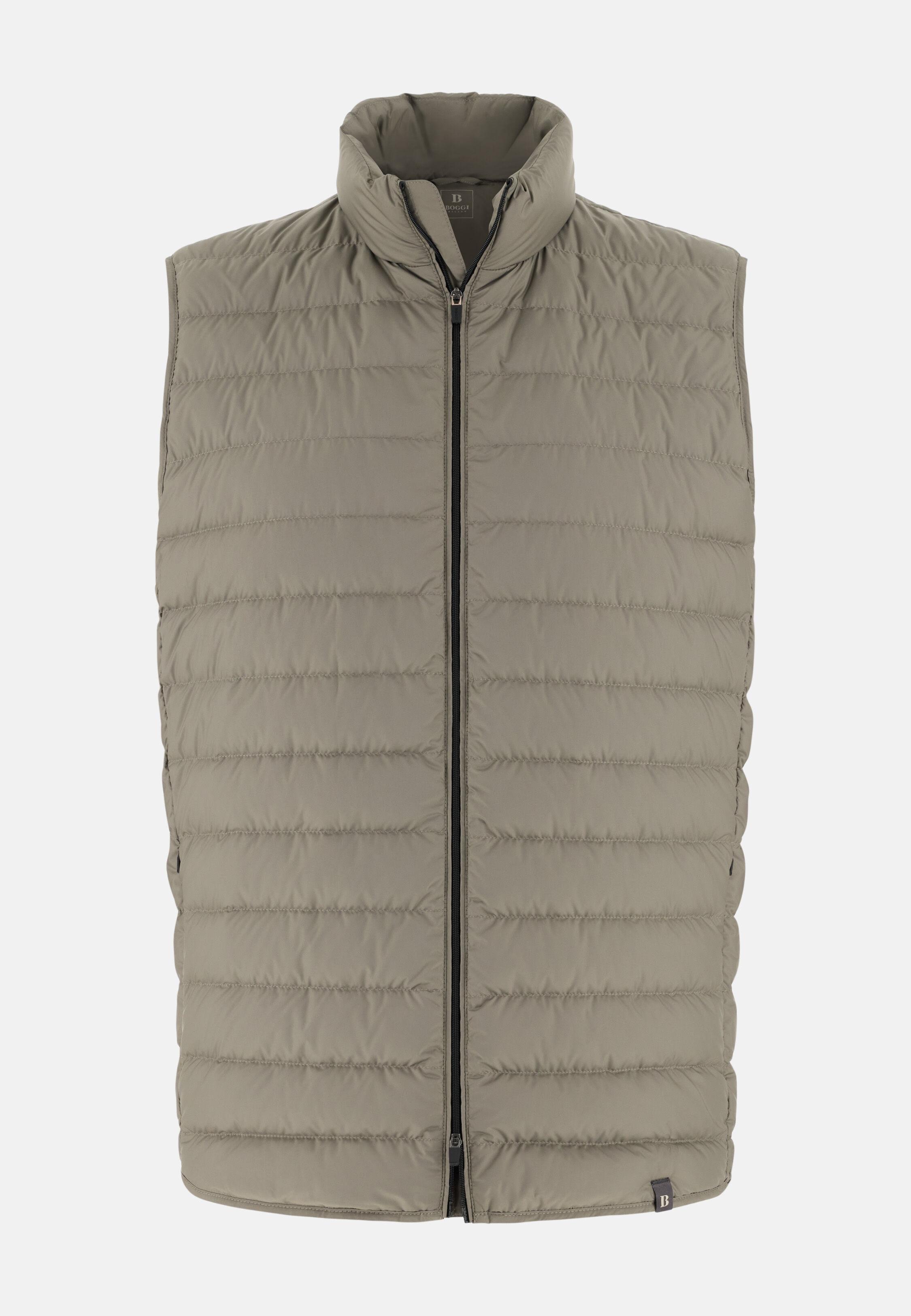 Gilet In Recycled Fabric With Goose Down Brown, Mud, large image number 3