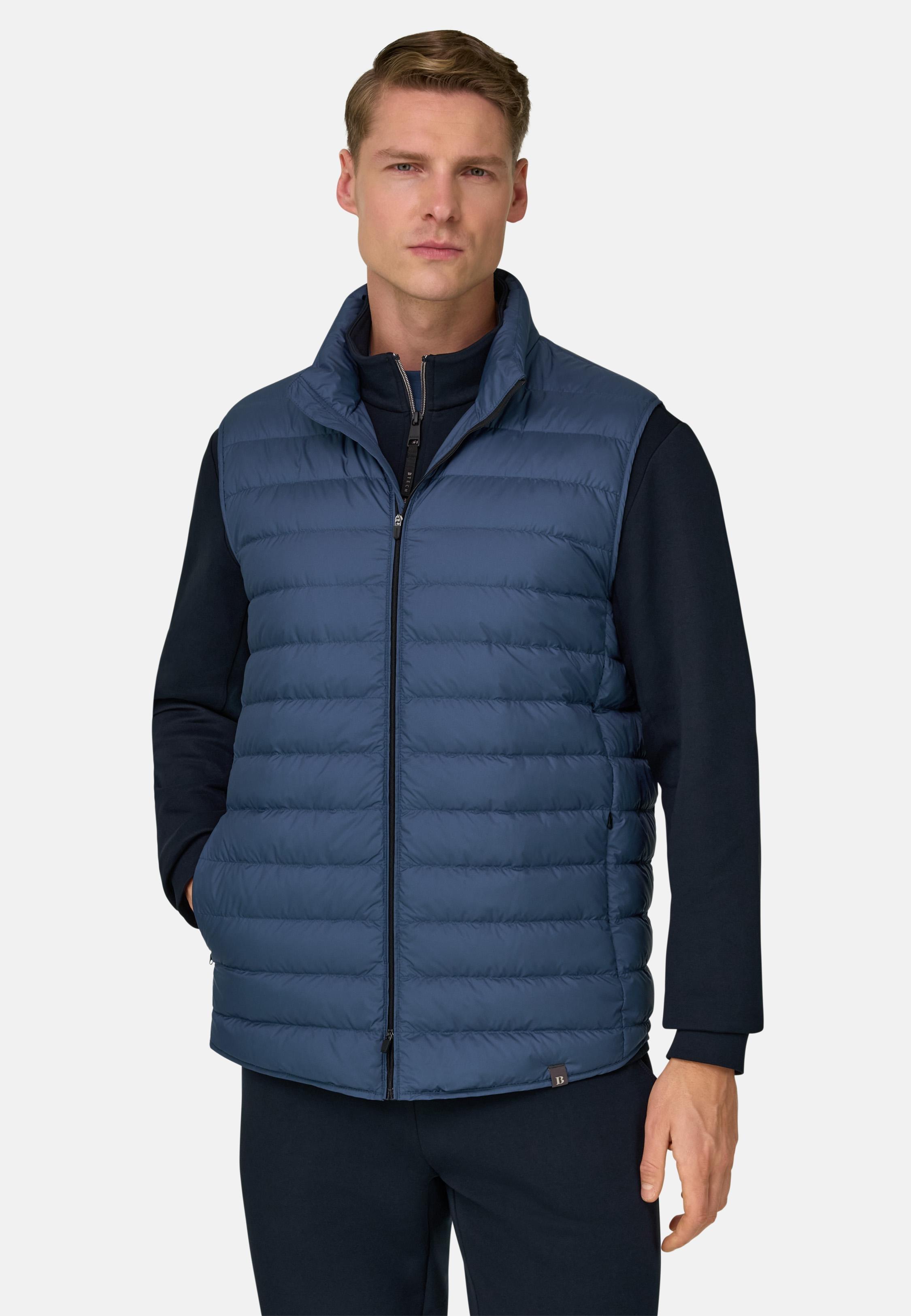 Gilet In Recycled Fabric With Goose Down Blue, Air-blue, large image number 0