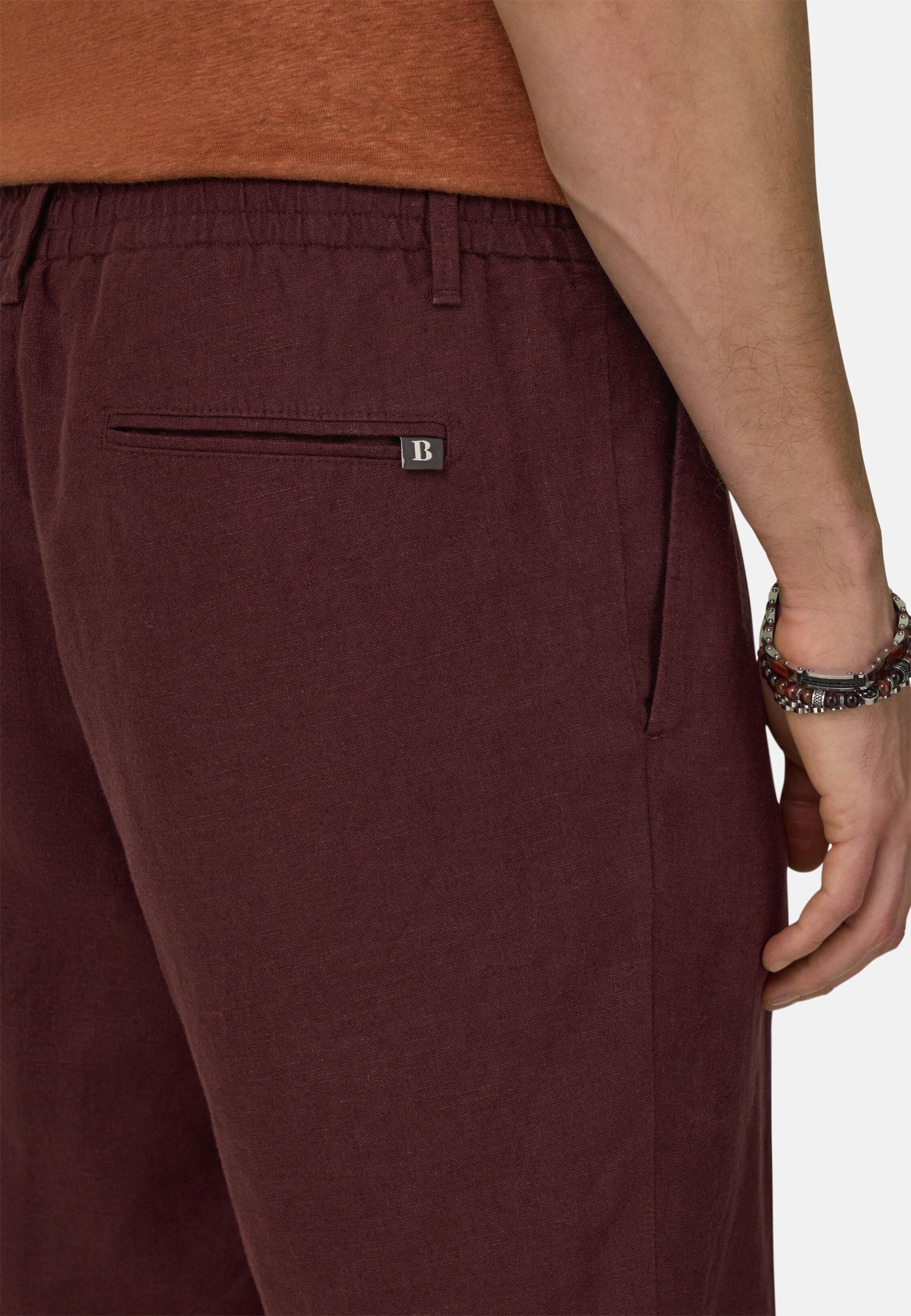 Bermudas in Linen Burgundy, Burgundy, large image number 3