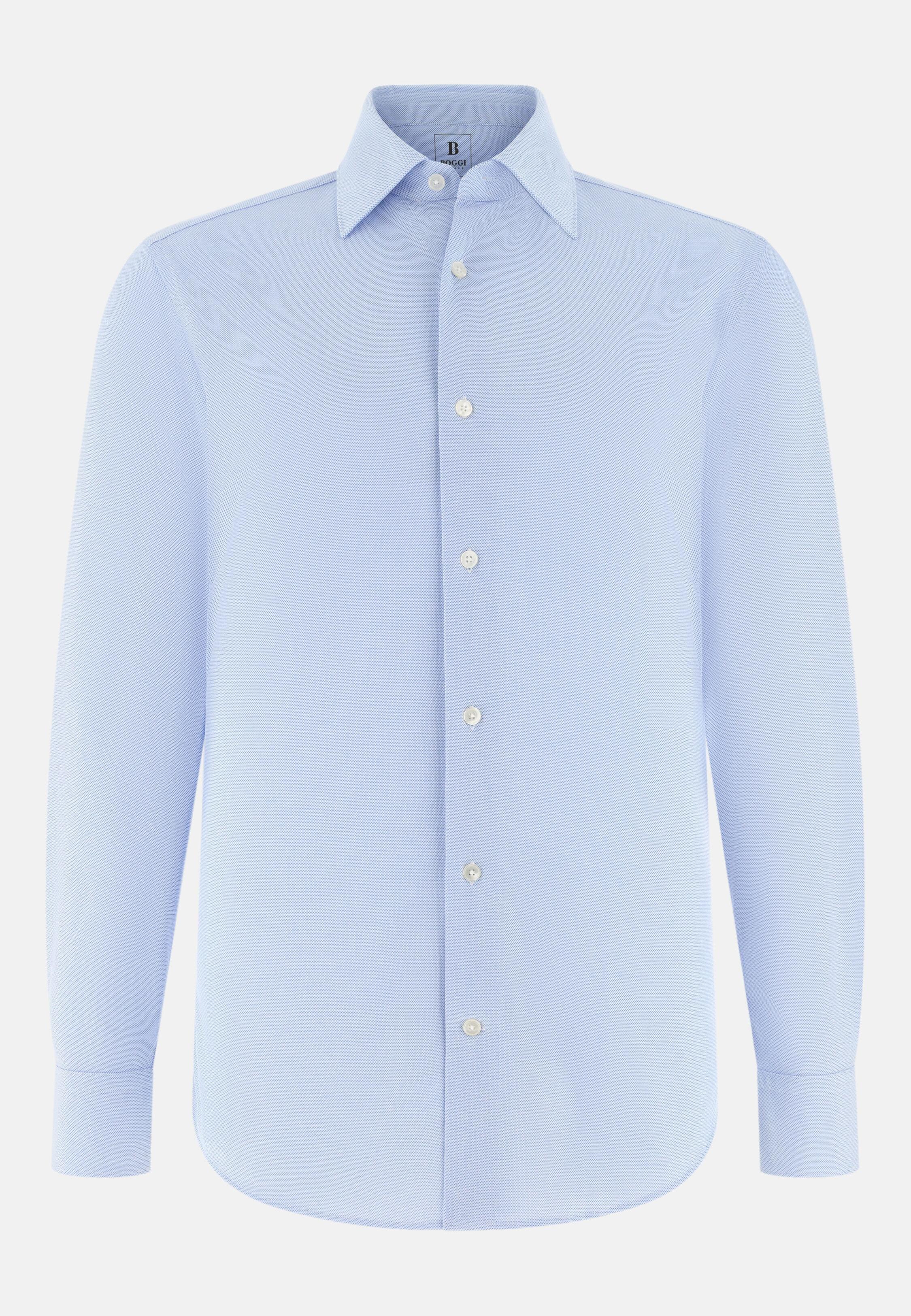 Polo Shirt With A New York Collar Blue, 3901_LTBL, large image number 4