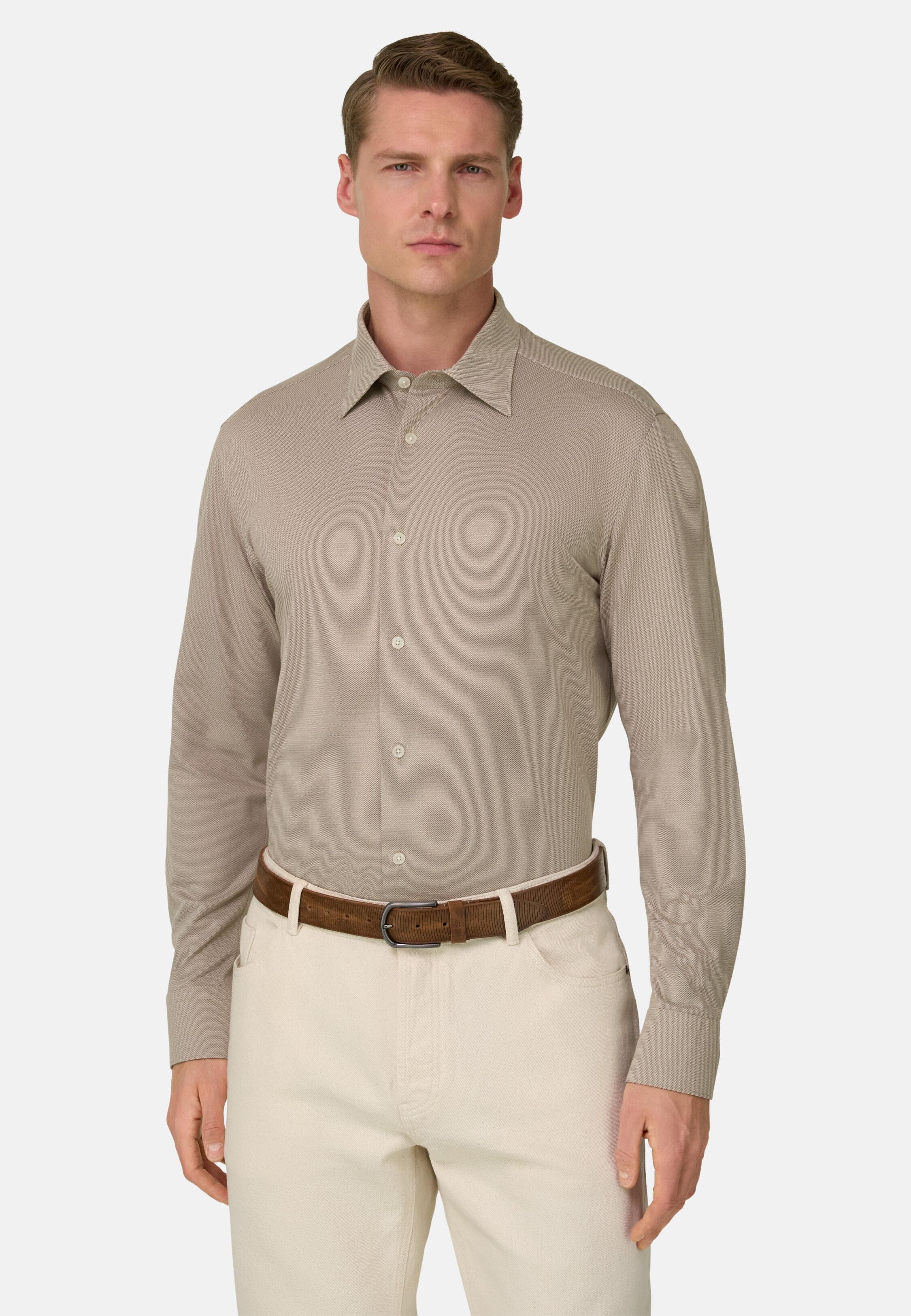 Regular Fit Japanese Jersey Polo Shirt Brown, Brown, large