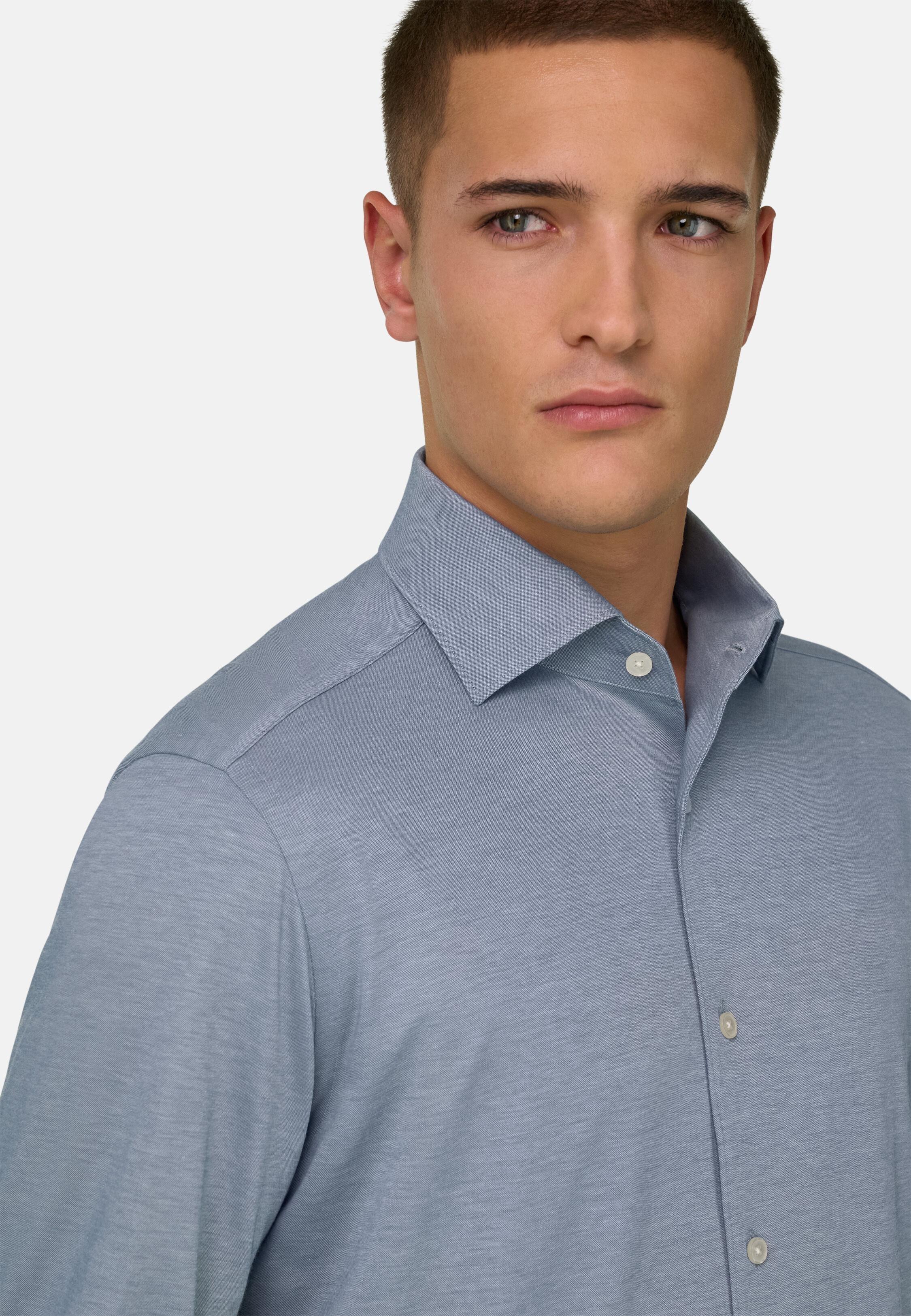 Polo Shirt With A New York Collar Blue, 3901_INDI, medium