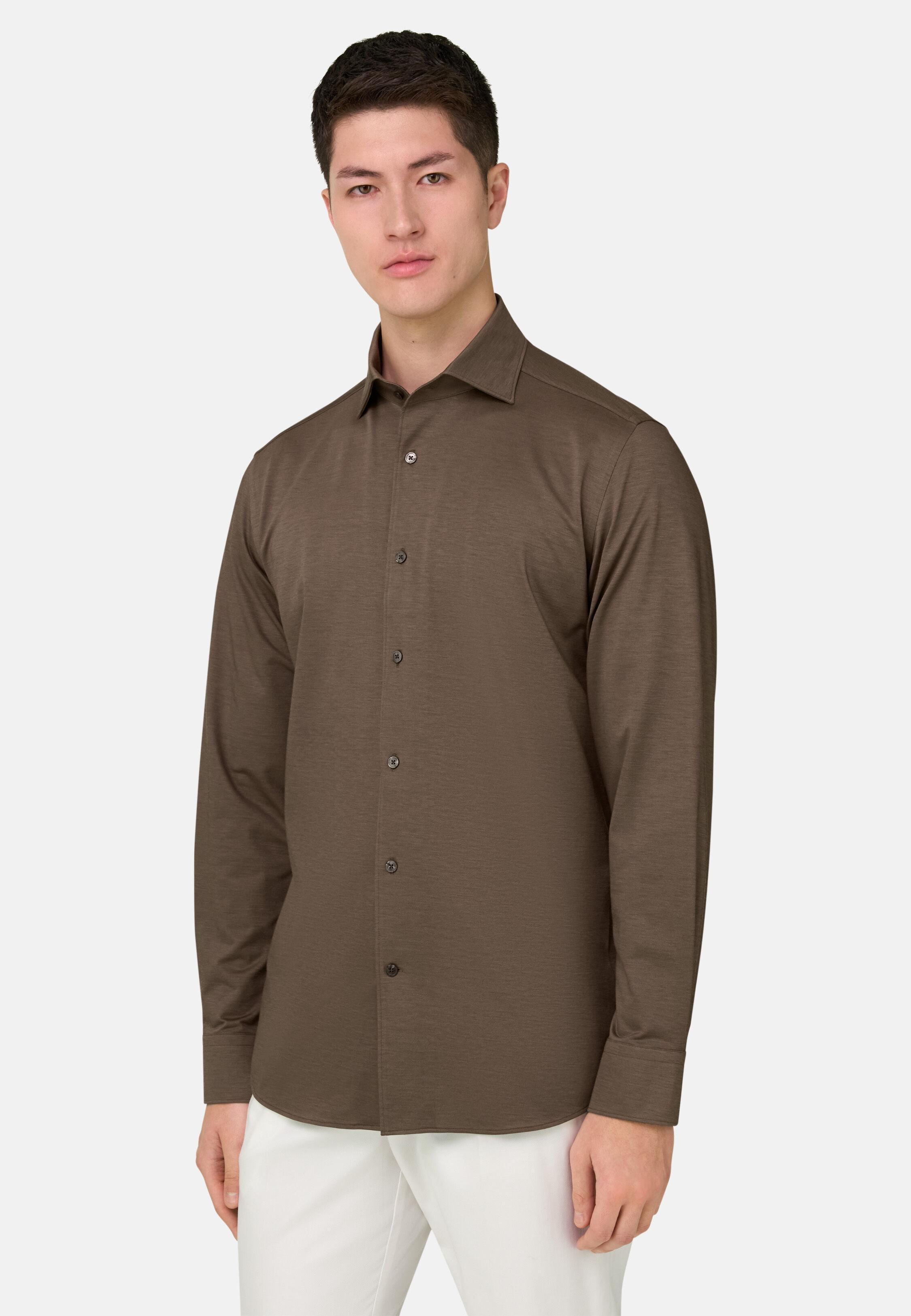Regular Fit Japanese Jersey Polo Shirt Brown, Brown, medium