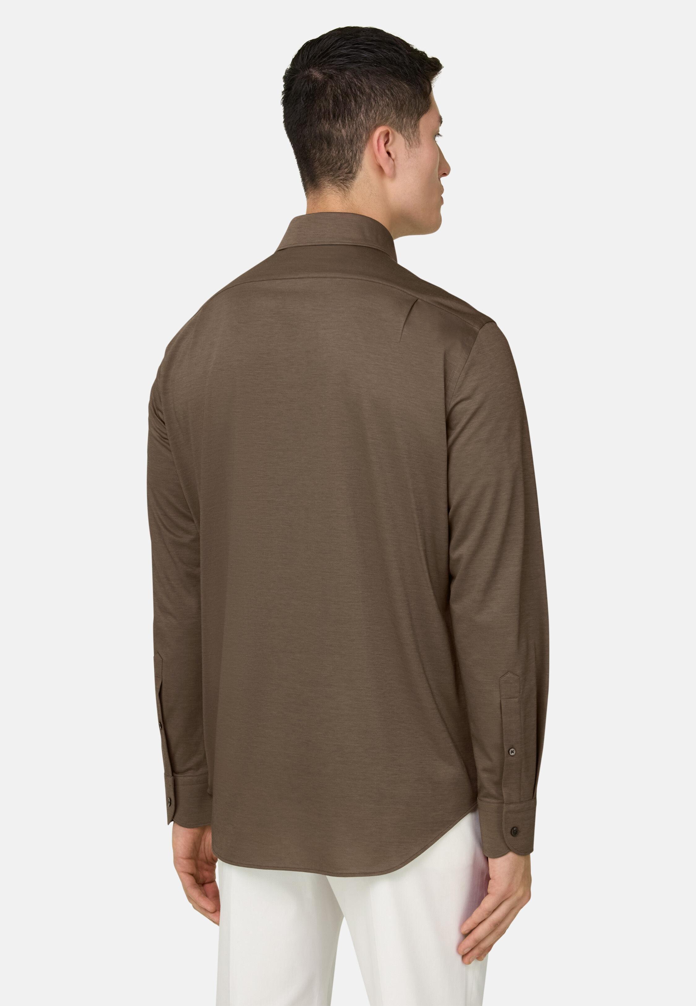Regular Fit Japanese Jersey Polo Shirt Brown, Brown, medium