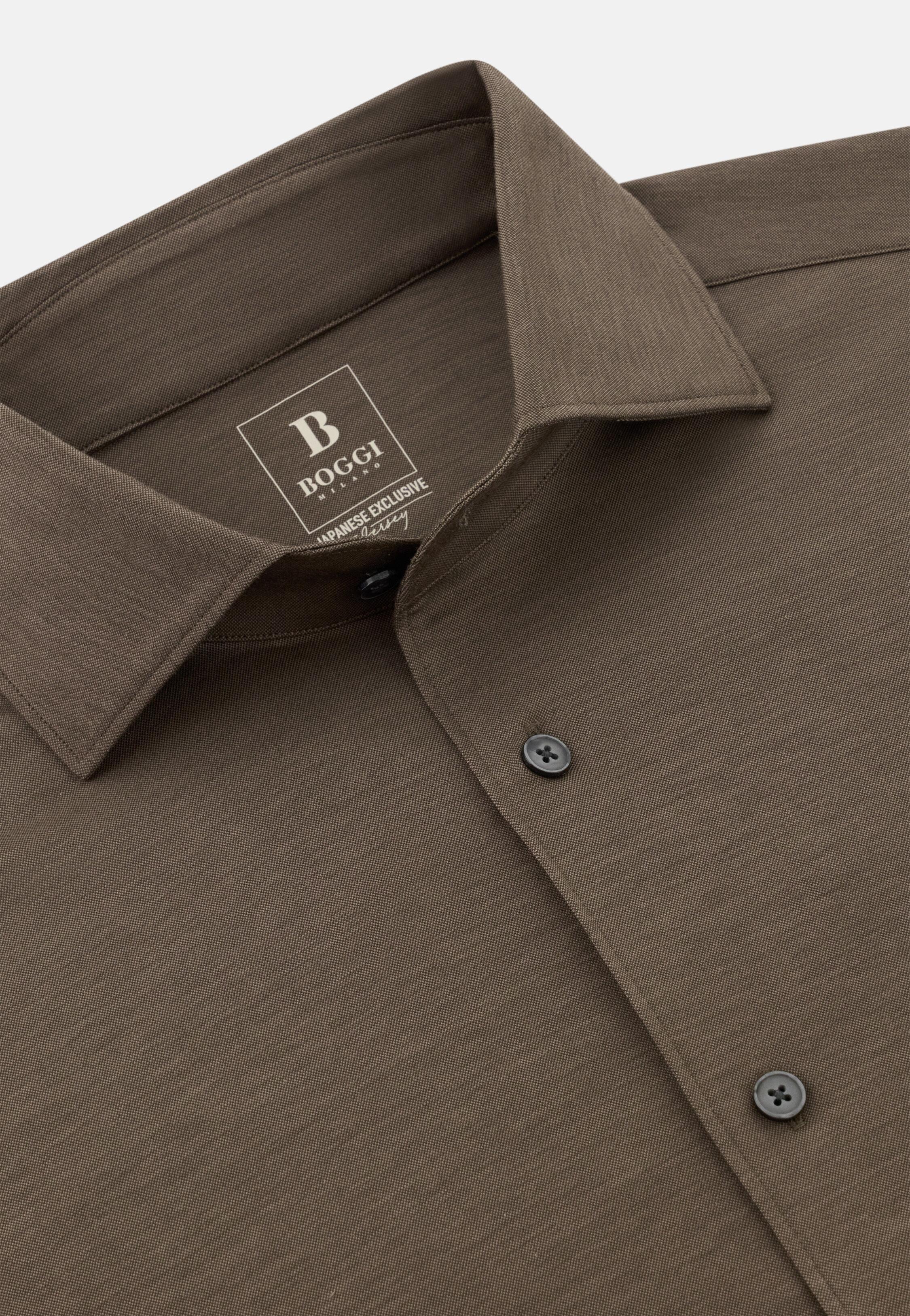 Regular Fit Japanese Jersey Polo Shirt Brown, Brown, large image number 3