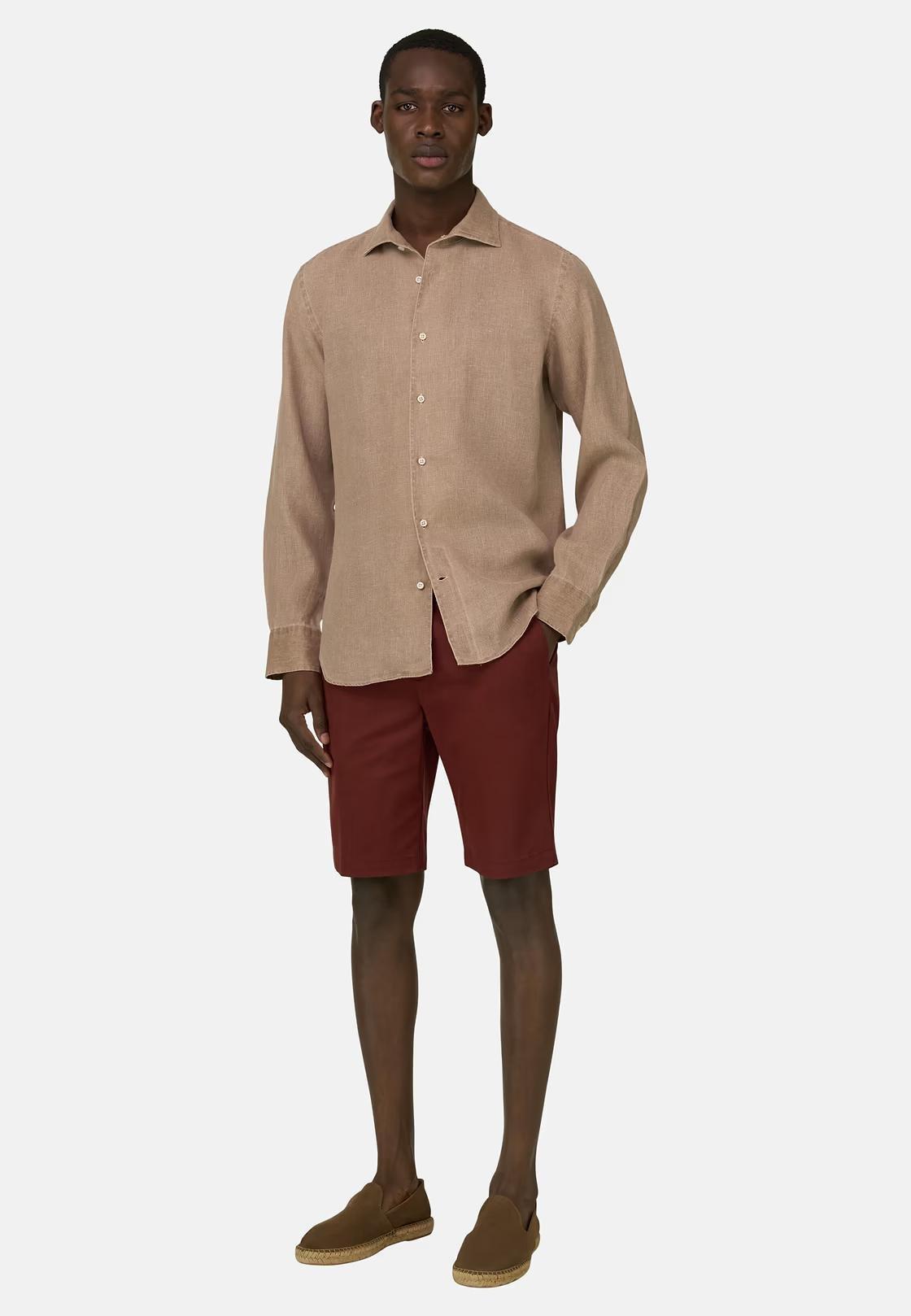 Regular Fit Linen Shirt Brown, 3901_TAUP, large image number 0