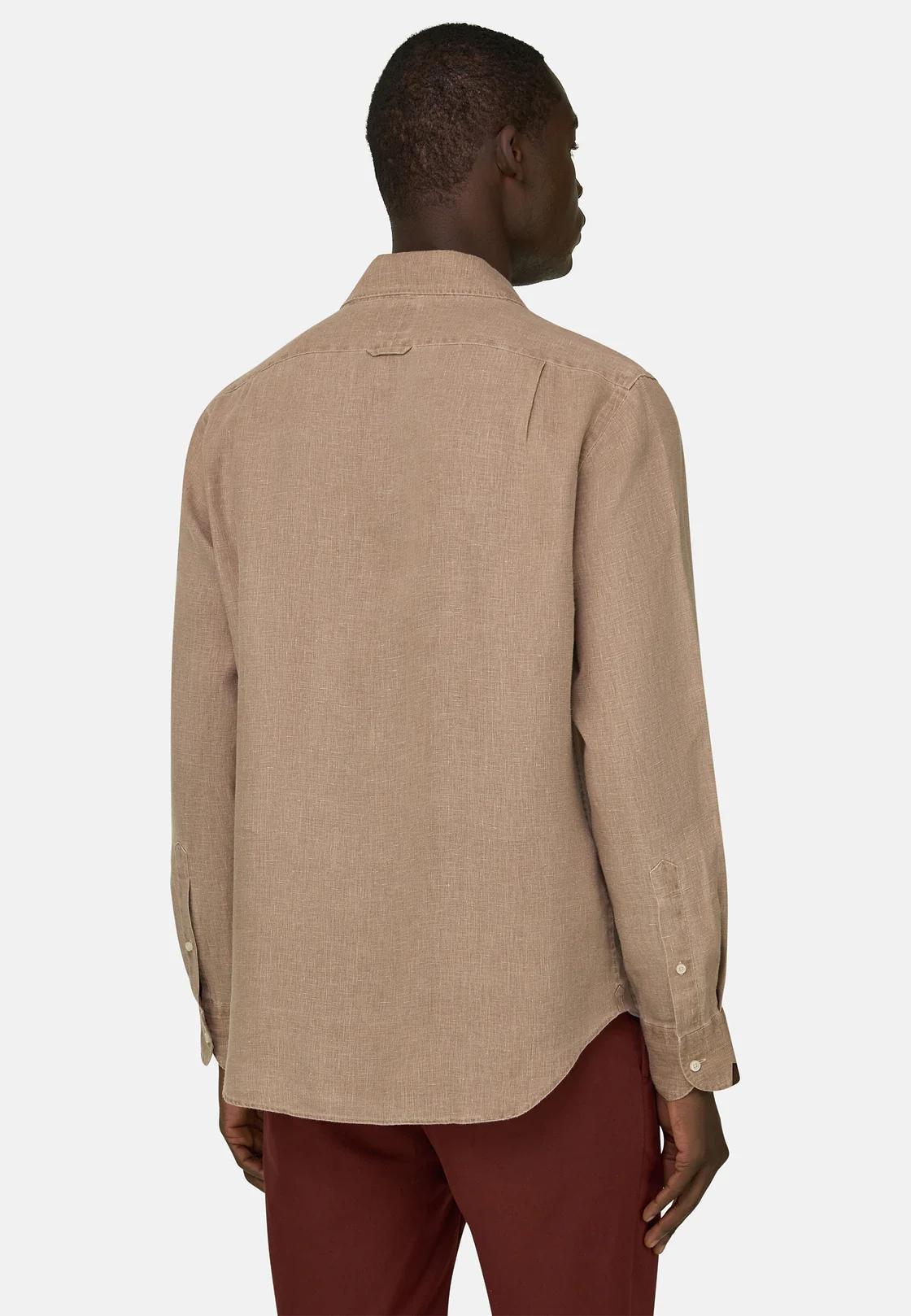 قميص كتان بقصة عادية بني, Taupe, large image number 2