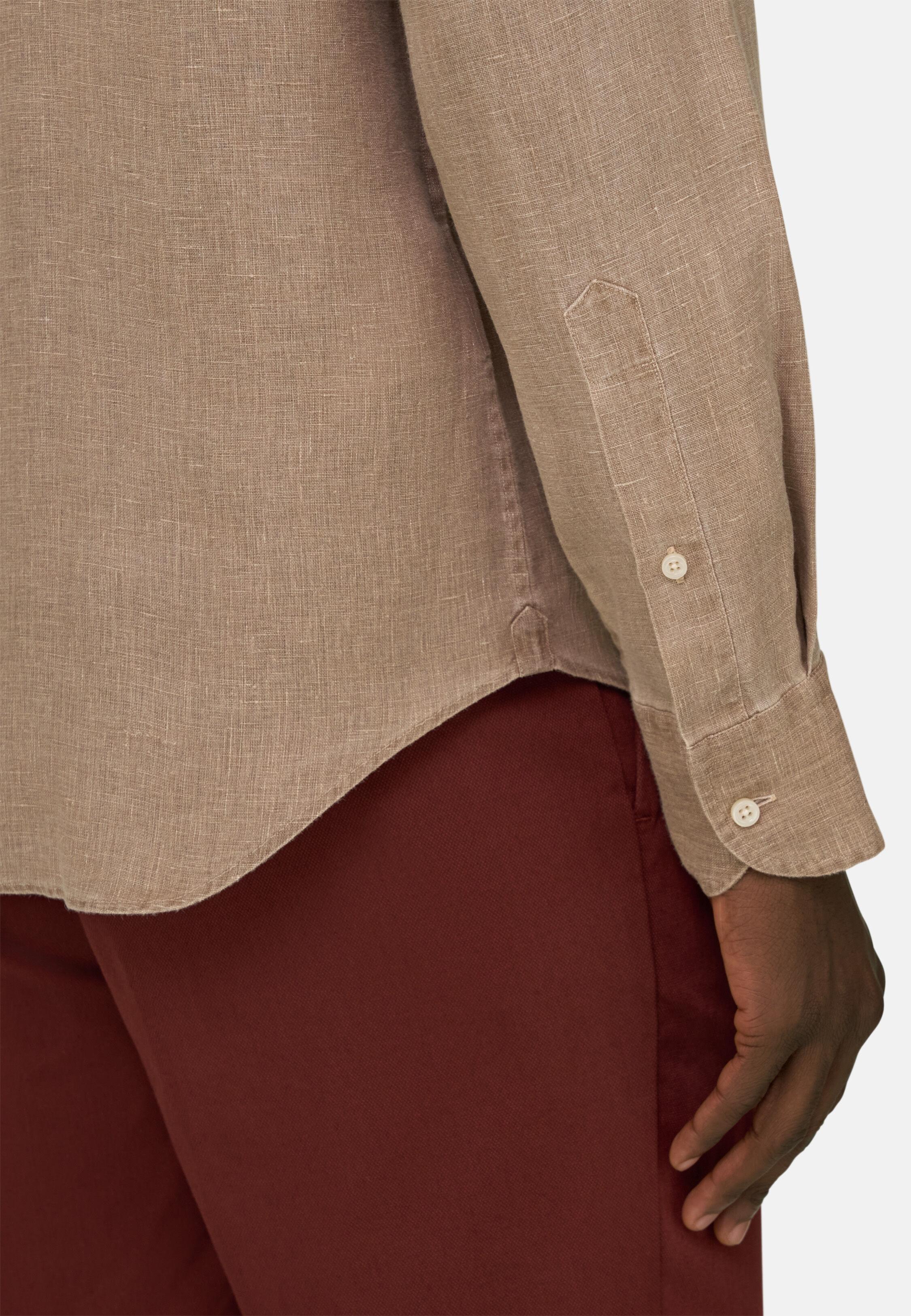 Regular Fit Linen Shirt Brown, 3901_TAUP, large image number 4