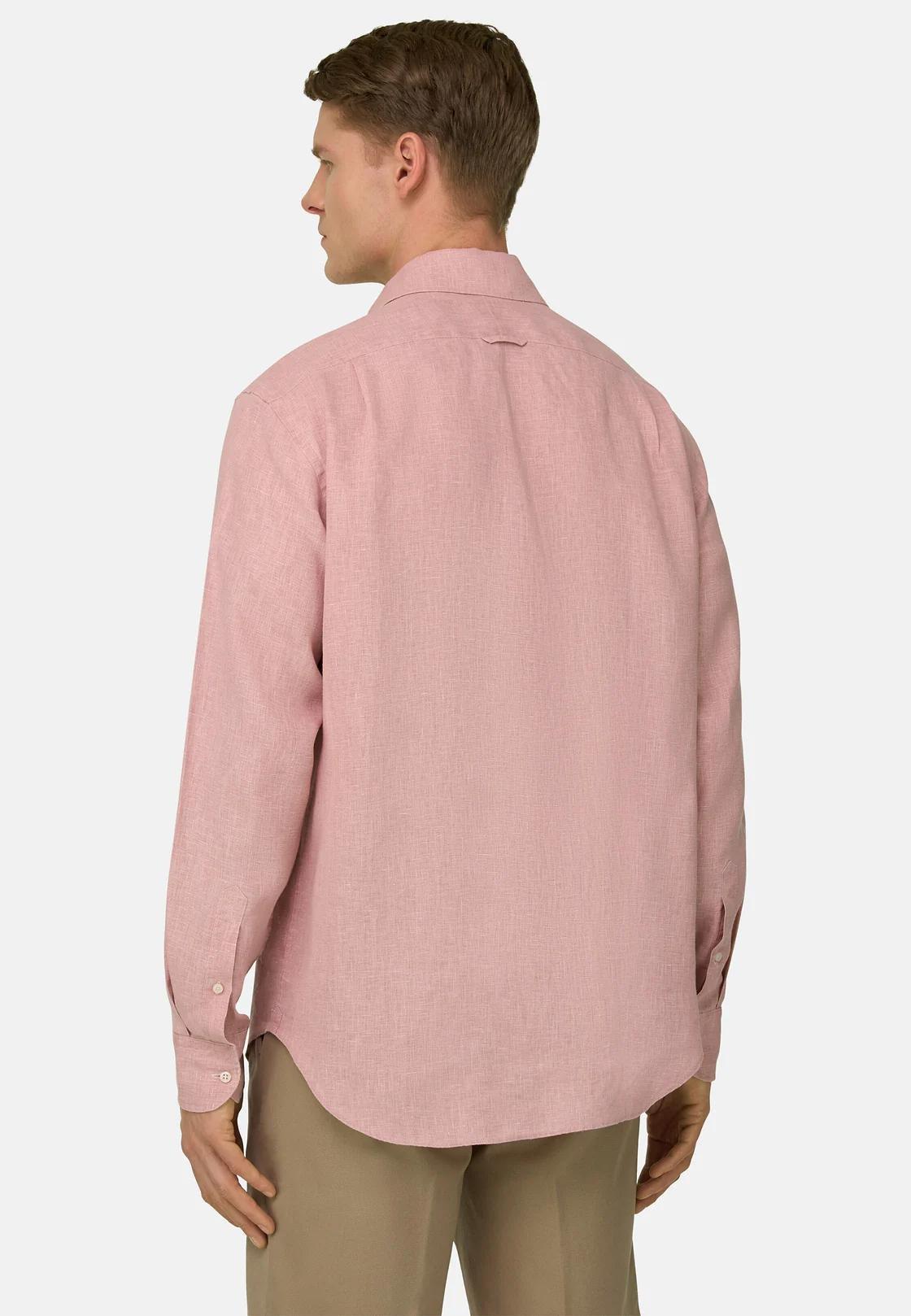 قميص كتان بقصة عادية وردي, 3901_PINK, large image number 1