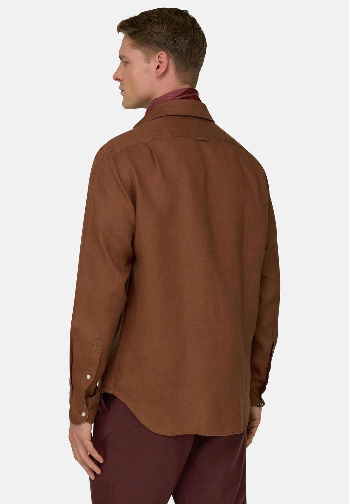 Regular Fit Linen Shirt Orange, 3901_RUST, large image number 2