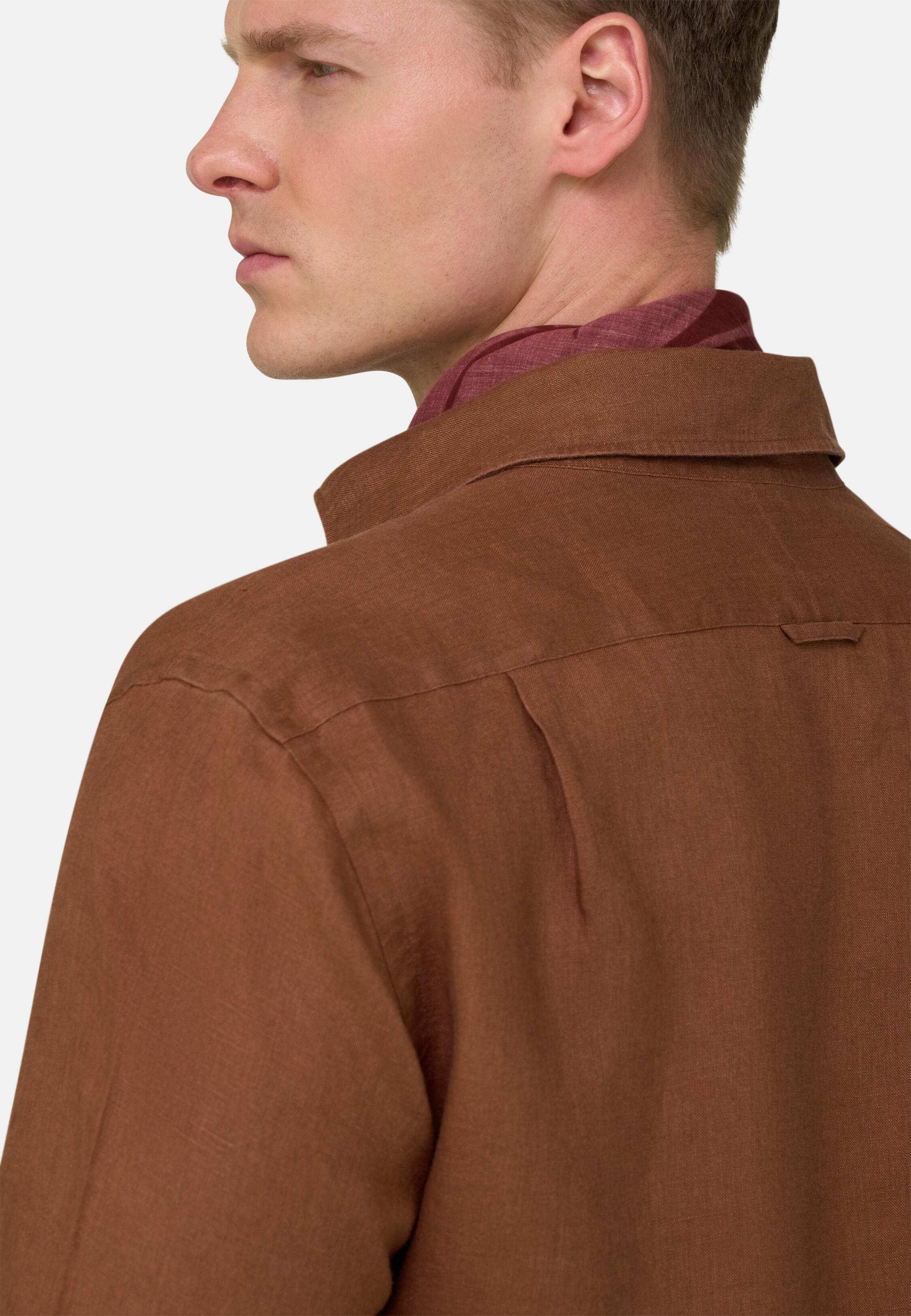 Regular Fit Linen Shirt Red, 3901_RUST, large image number 5