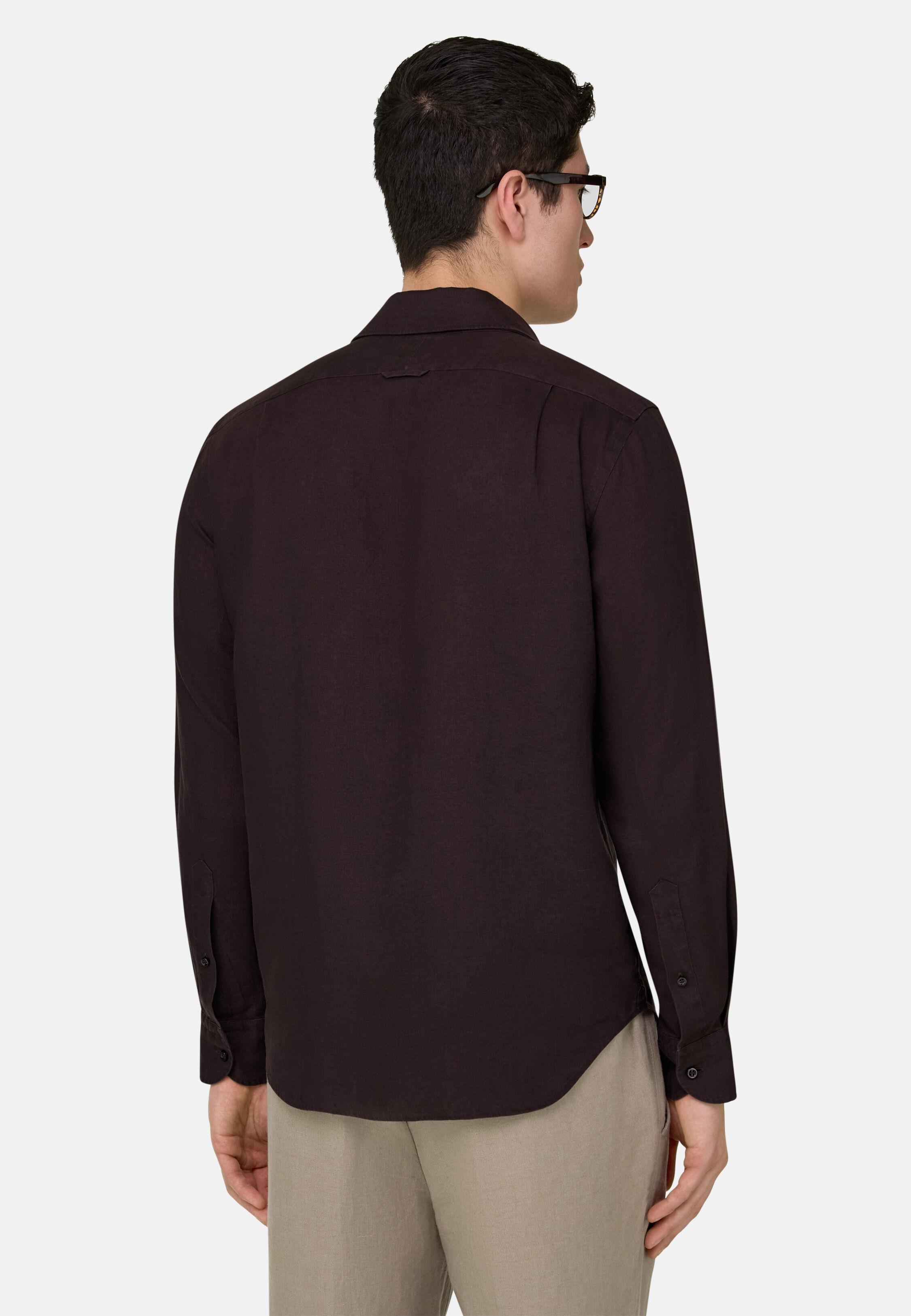 Regular Fit Linen Shirt Brown, 3901_DKBR, large image number 3
