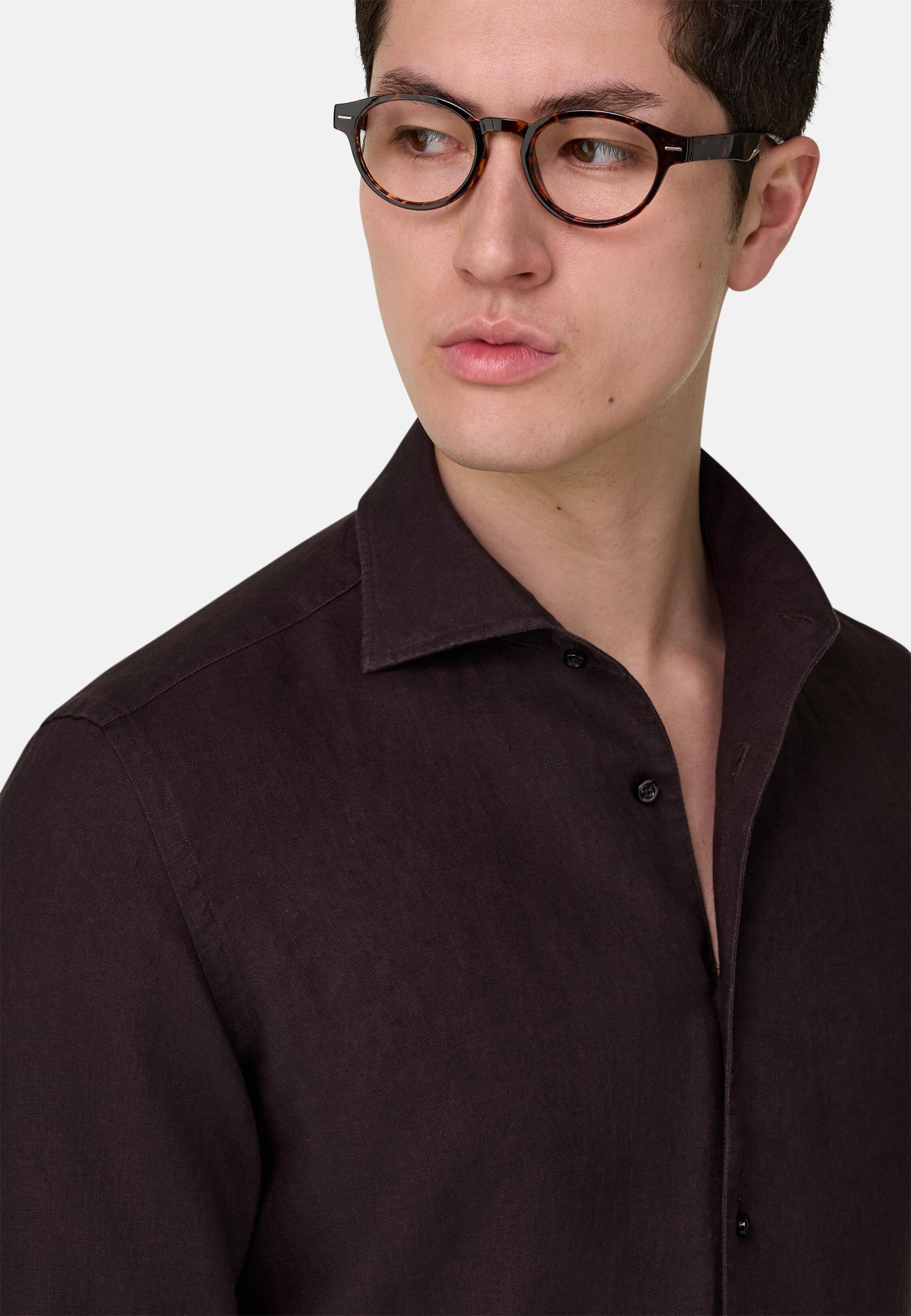 Regular Fit Linen Shirt Brown, 3901_DKBR, large image number 5