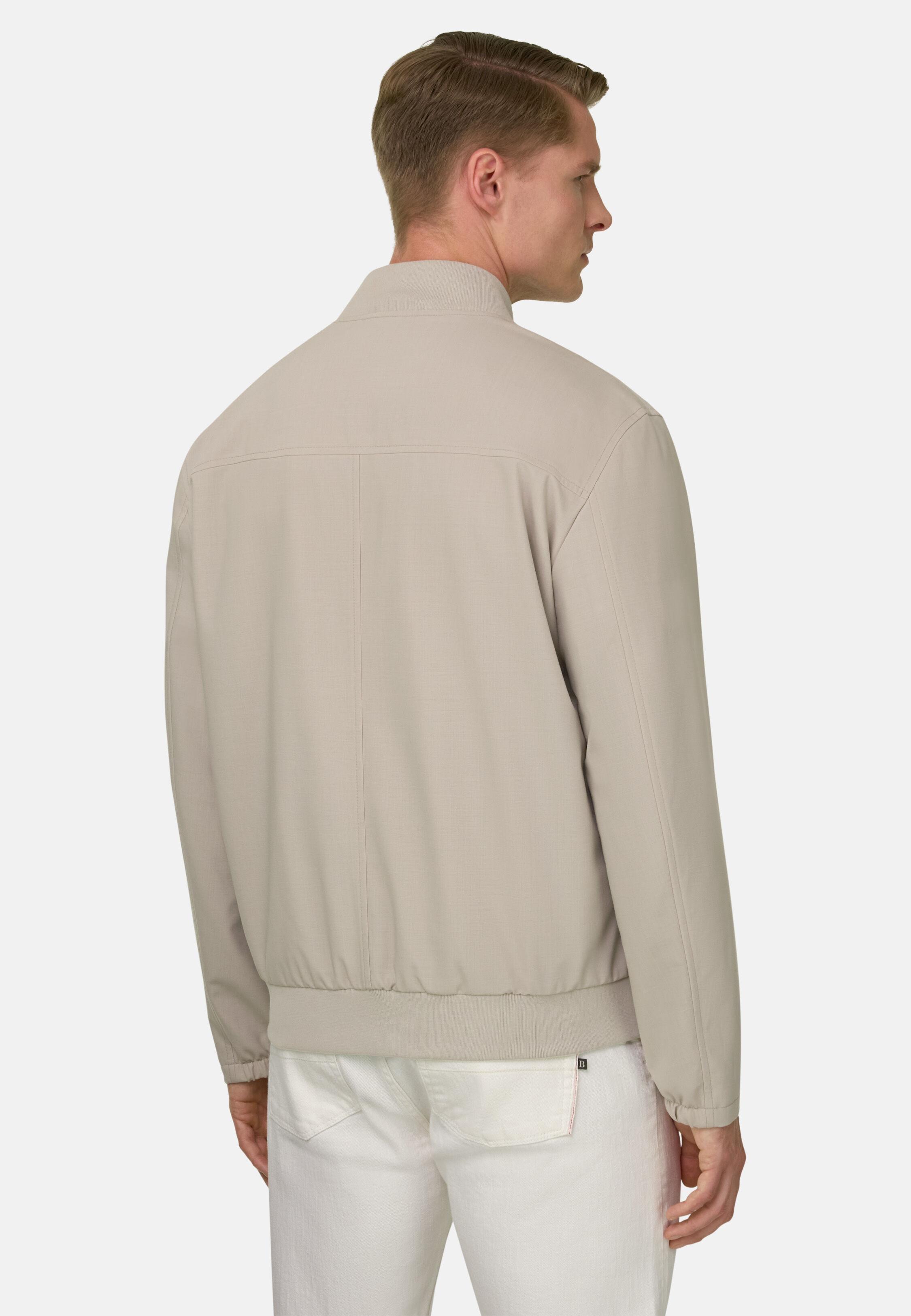 Wool Blend Bomber Jacket Beige, 3901_BEIG, large image number 1