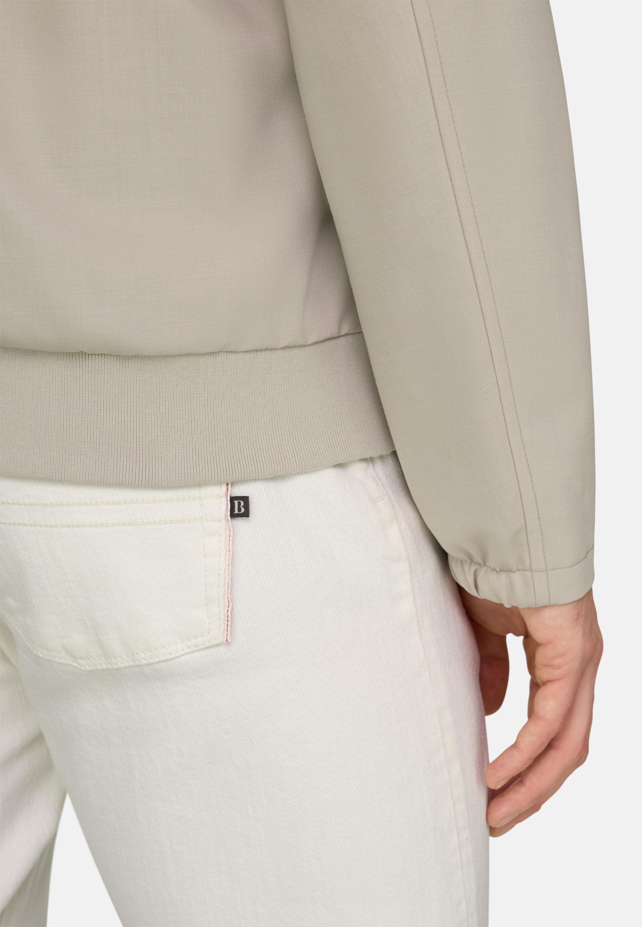 جاكيت بومبر خليط صوف بيج, Beige, medium