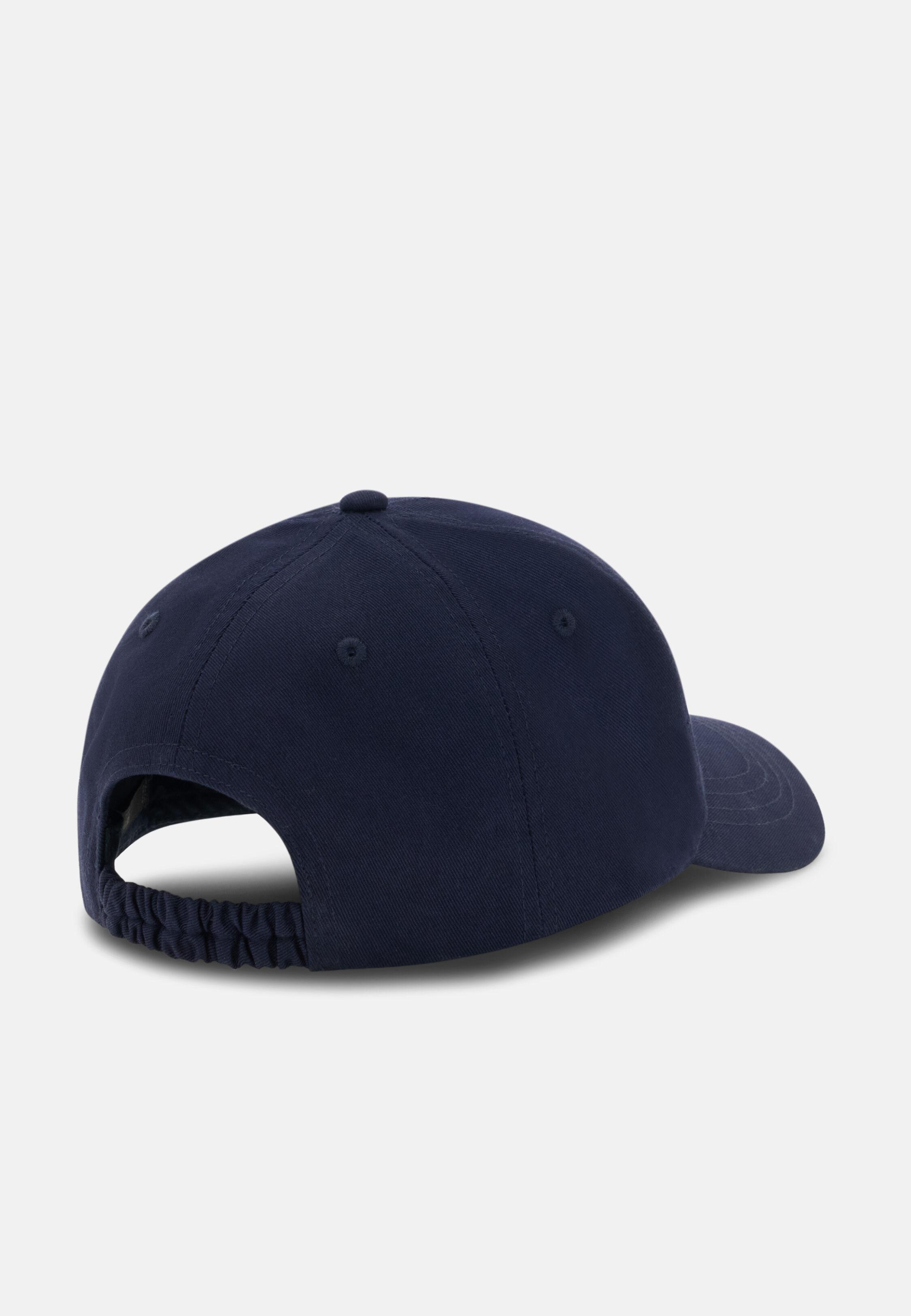 Baseball Cap With Visor And Embroidery in Cotton Navy, Navy blue, medium