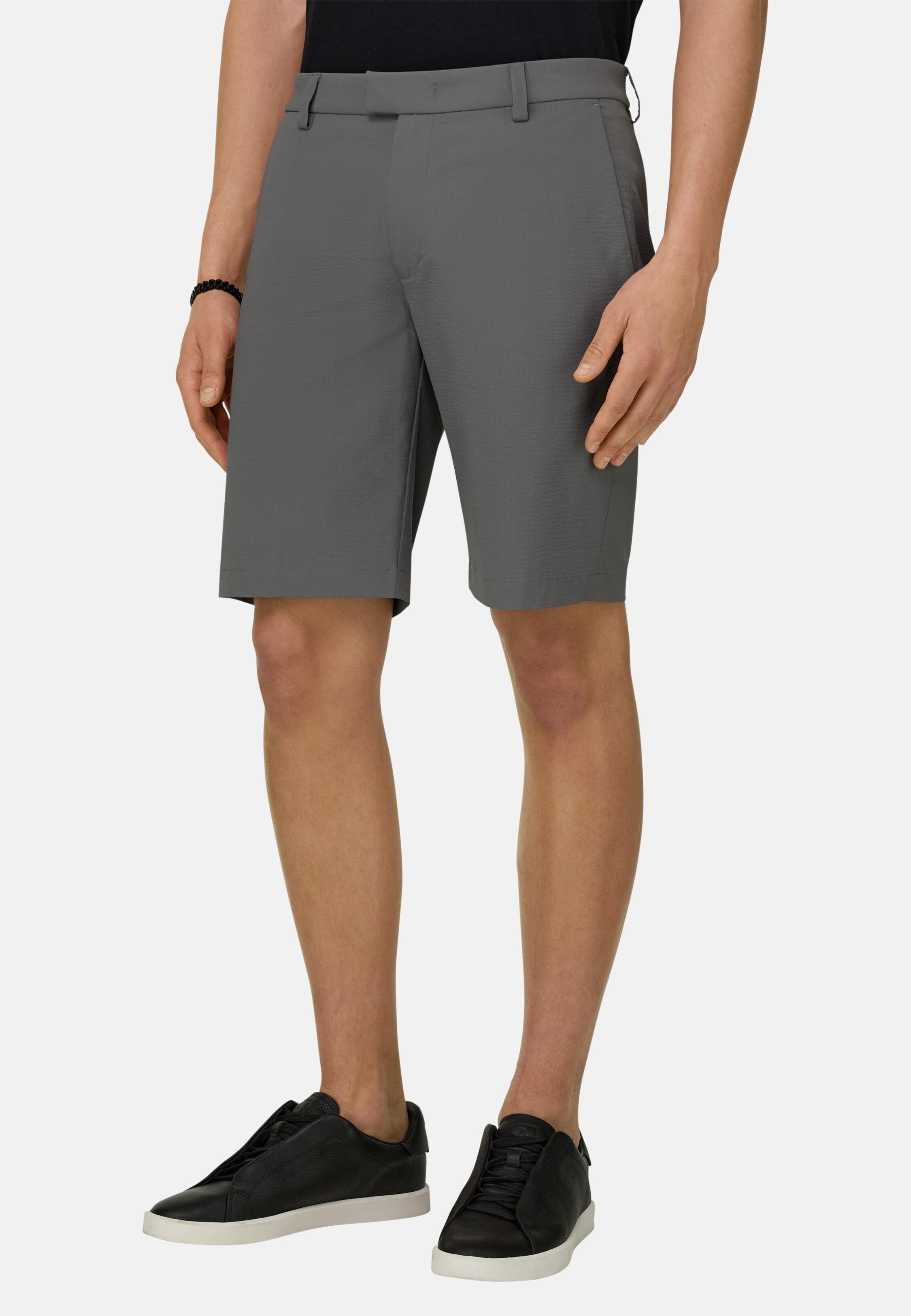 شورت برمودا من B Tech من نايلون مطاطي سييرساكر رمادي, 3901_DKGR, large image number 1