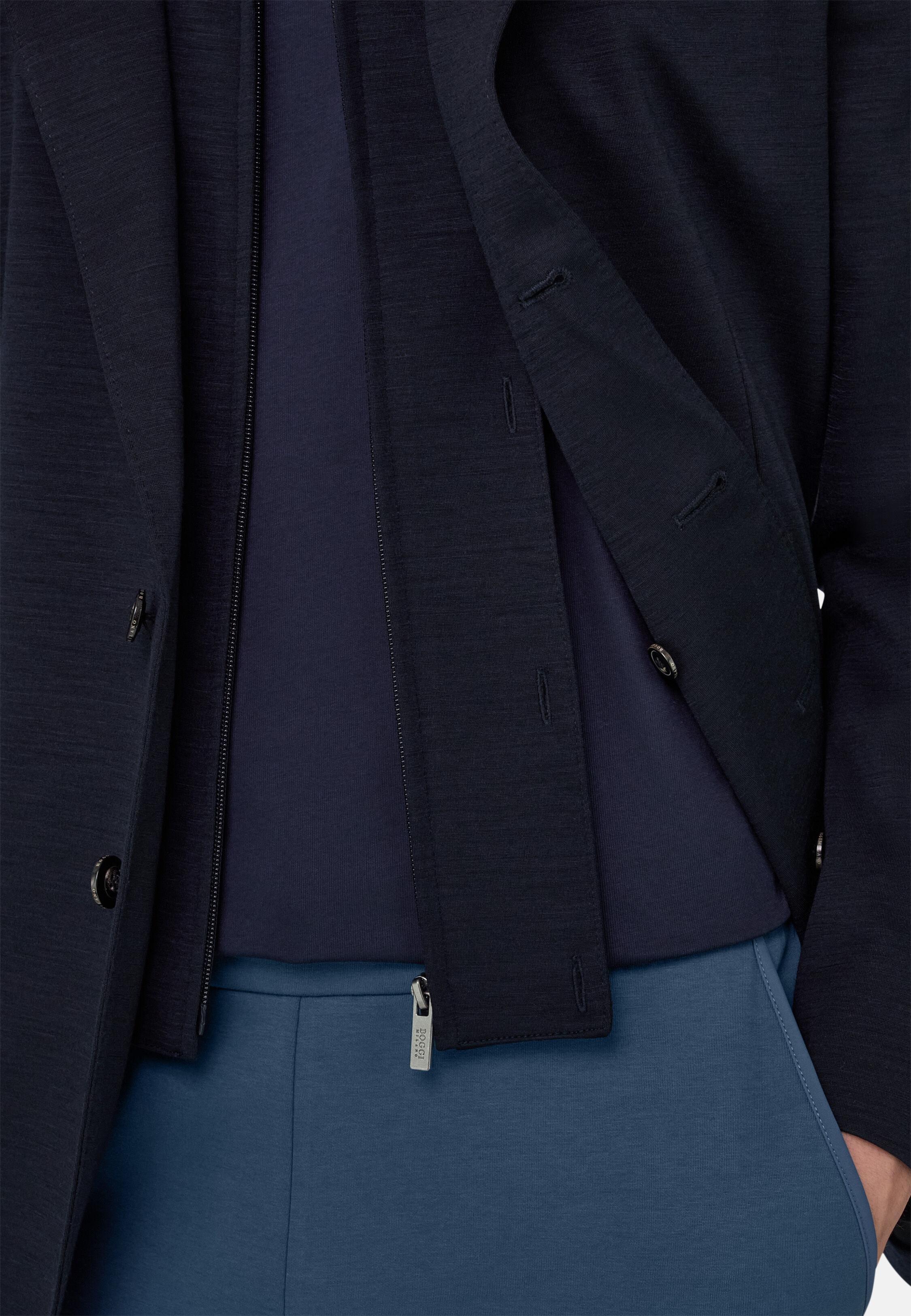 Wool Blend Sweatshirt Jacket Navy blue, Navy blue, large image number 3