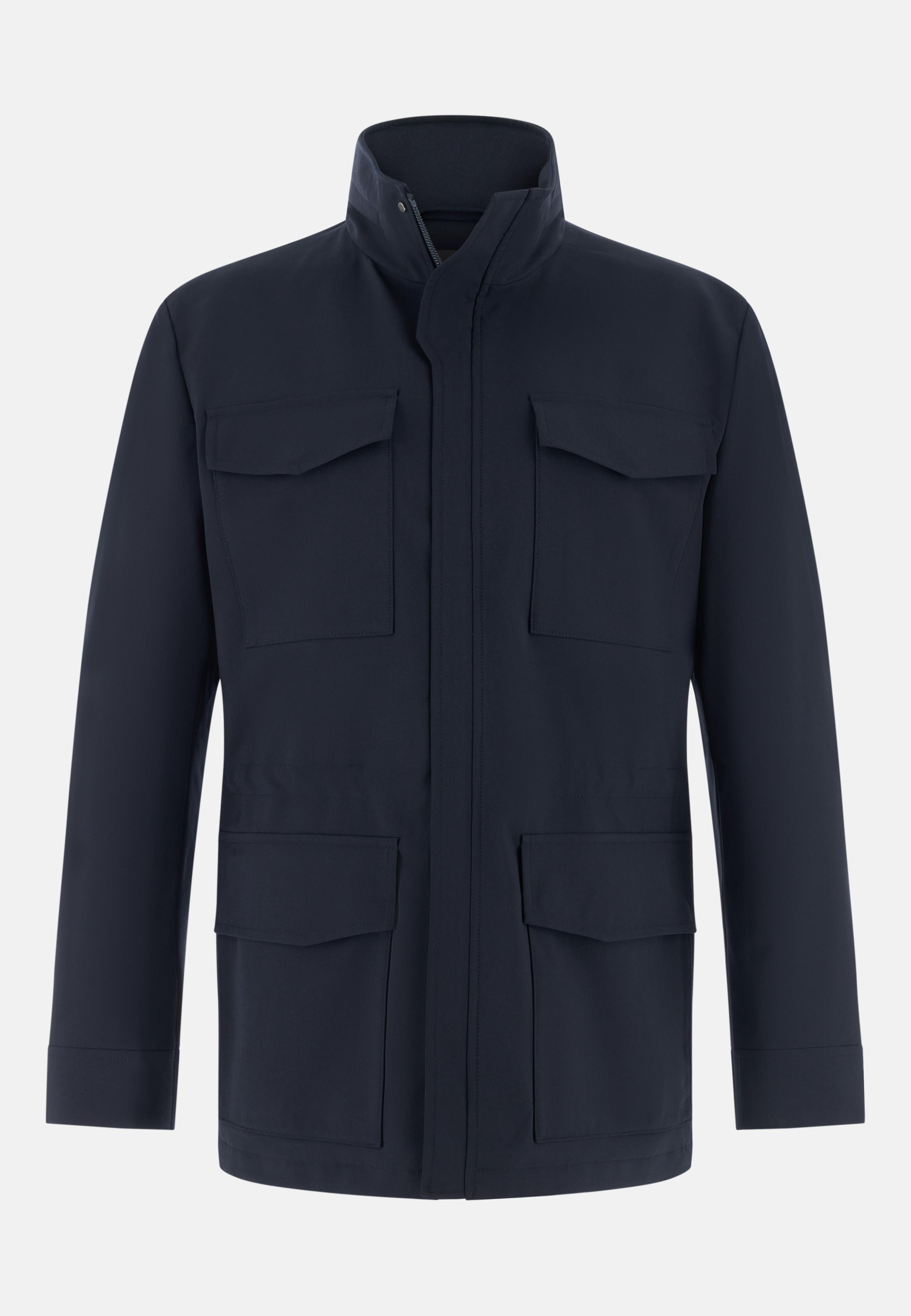 Field Jacket In Technical Wool Blue, 3901_NAVY, large image number 3