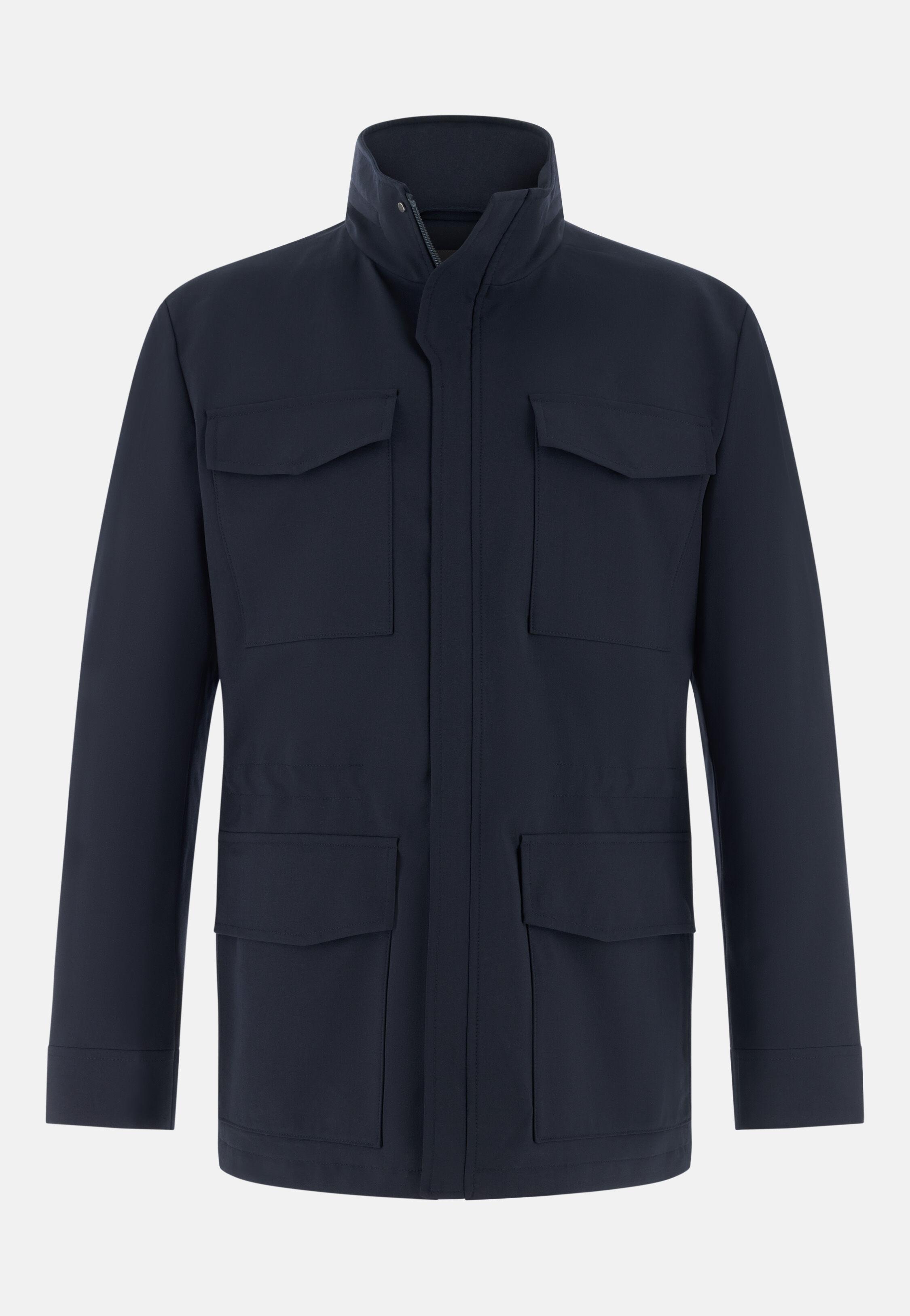 جاكيت فيلد من صوف تقني أزرق, Navy blue, large image number 3