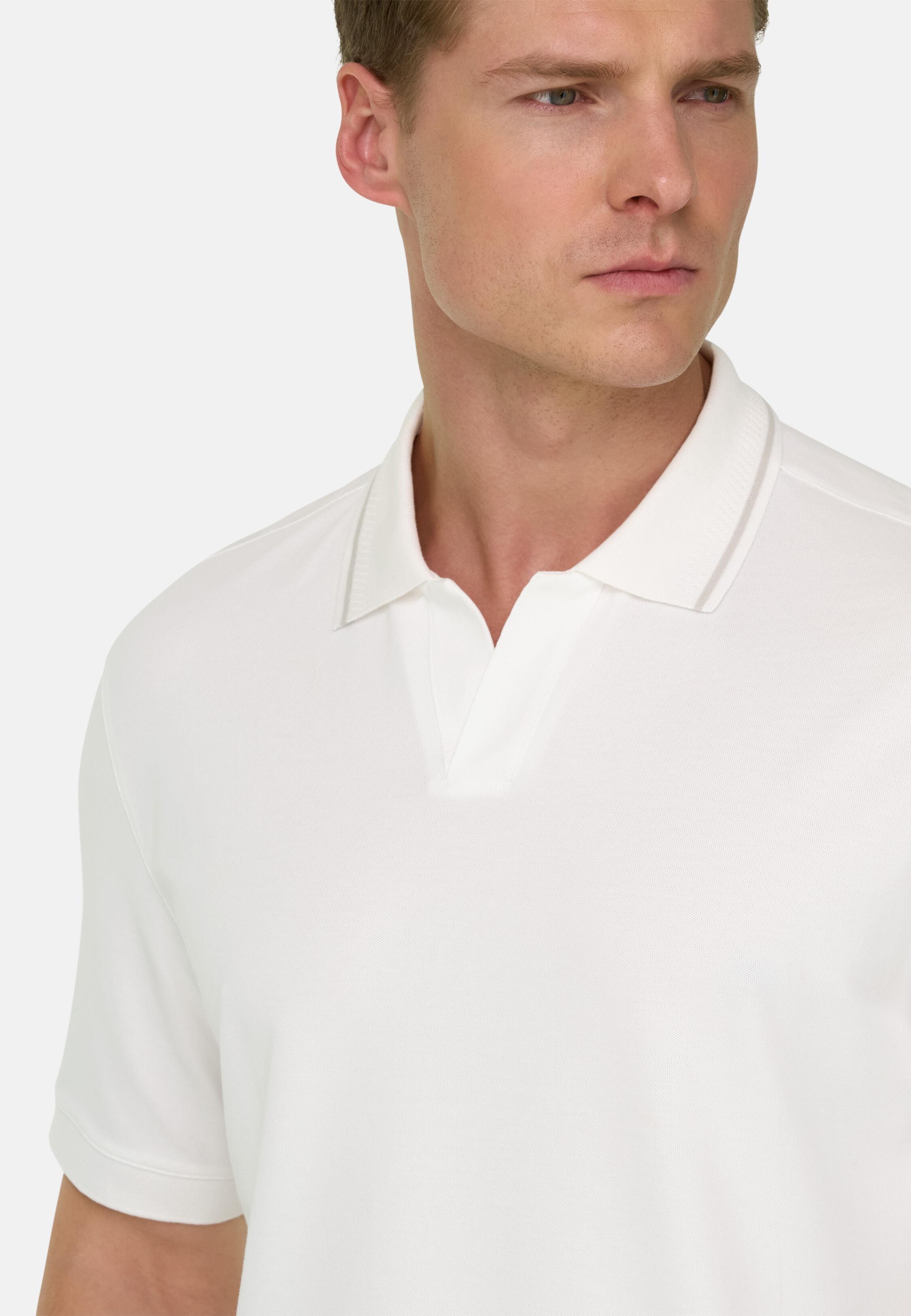 قميص بولو بيكيه عالي الأداء بخيوط إس-كافا أبيض, White, large image number 2