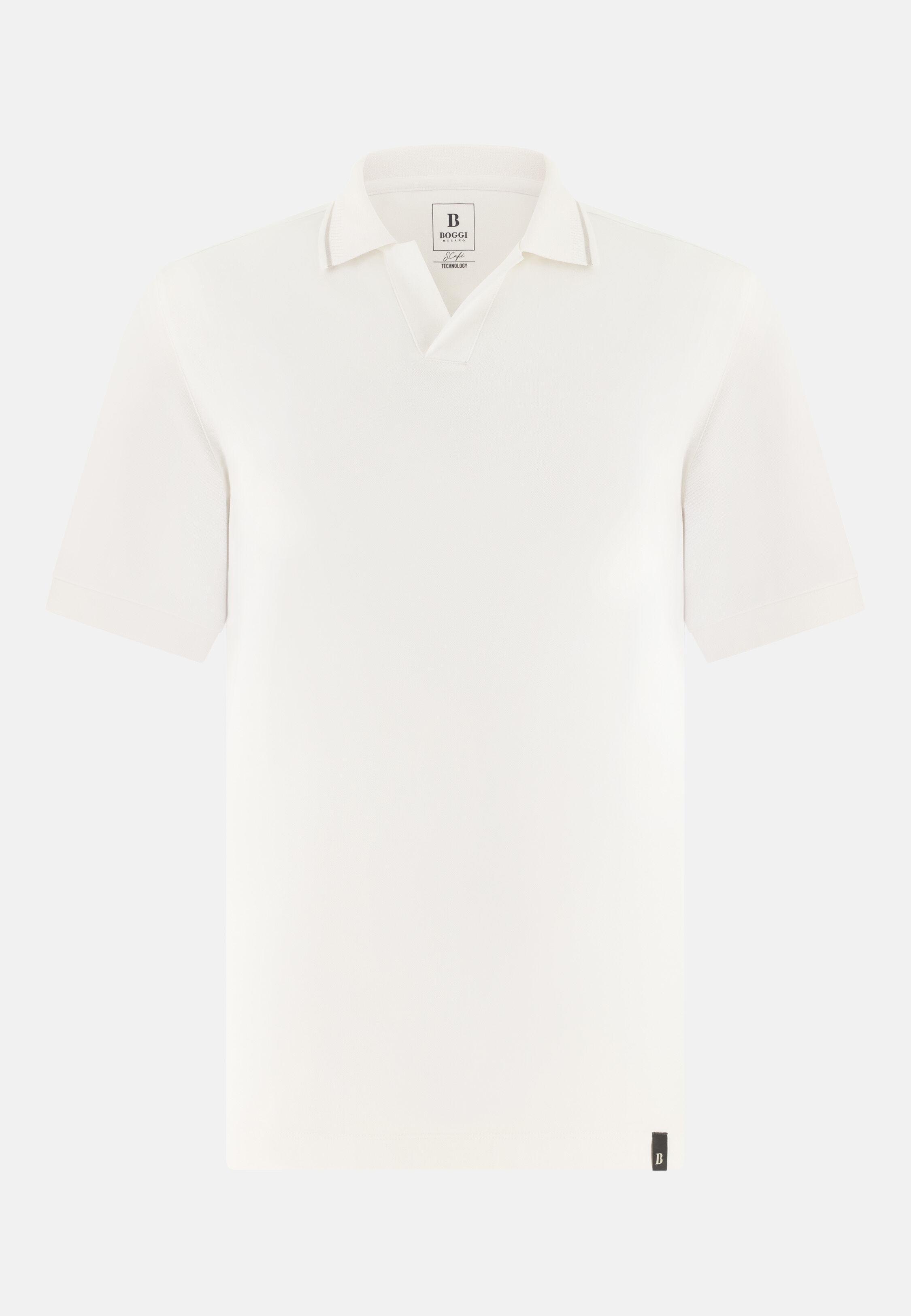 قميص بولو بيكيه عالي الأداء بخيوط إس-كافا أبيض, White, large image number 3