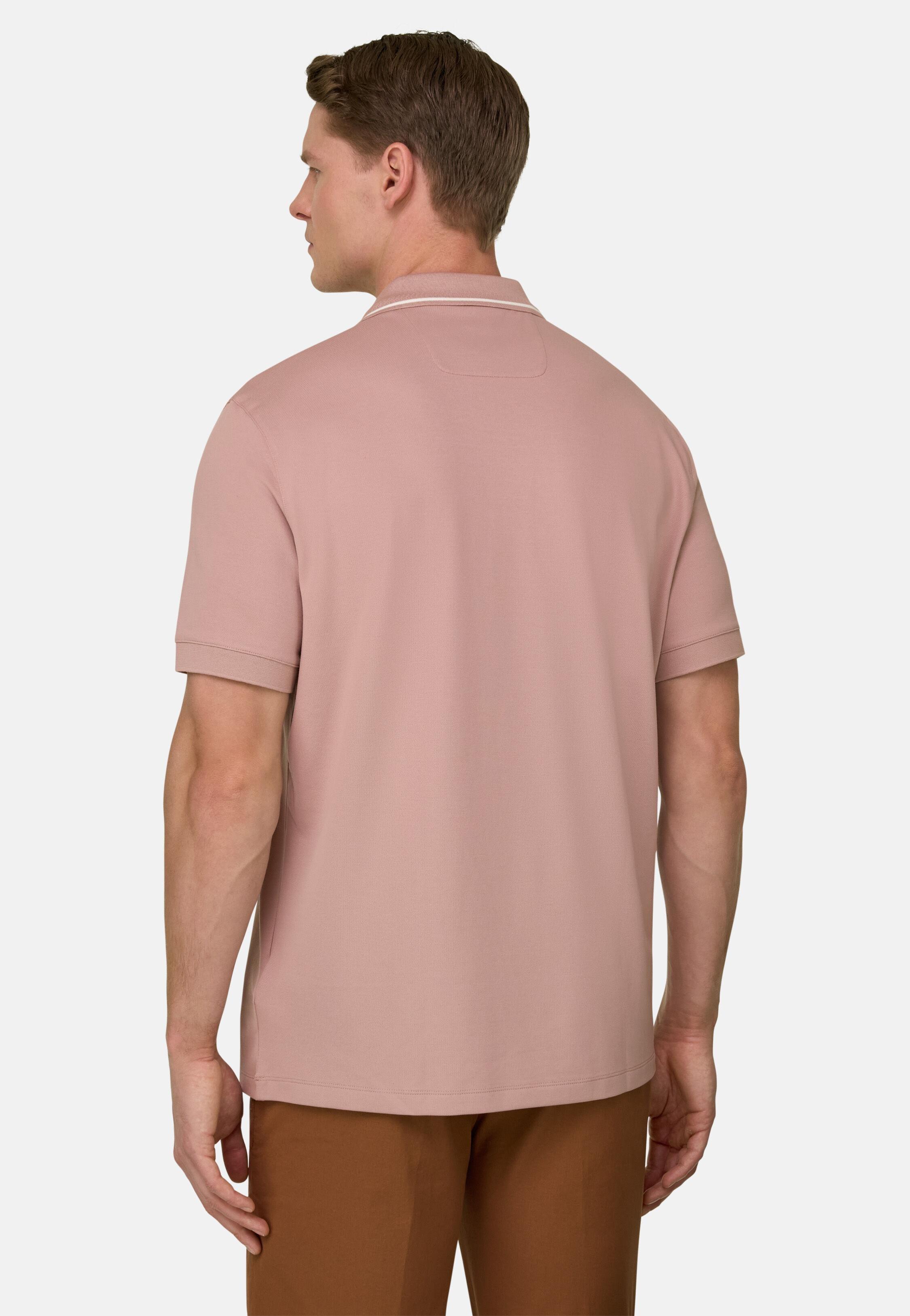 High-Performance Piqu&eacute; Polo Shirt with S-Caf&egrave;&reg; Yarn, Pink, large image number 1