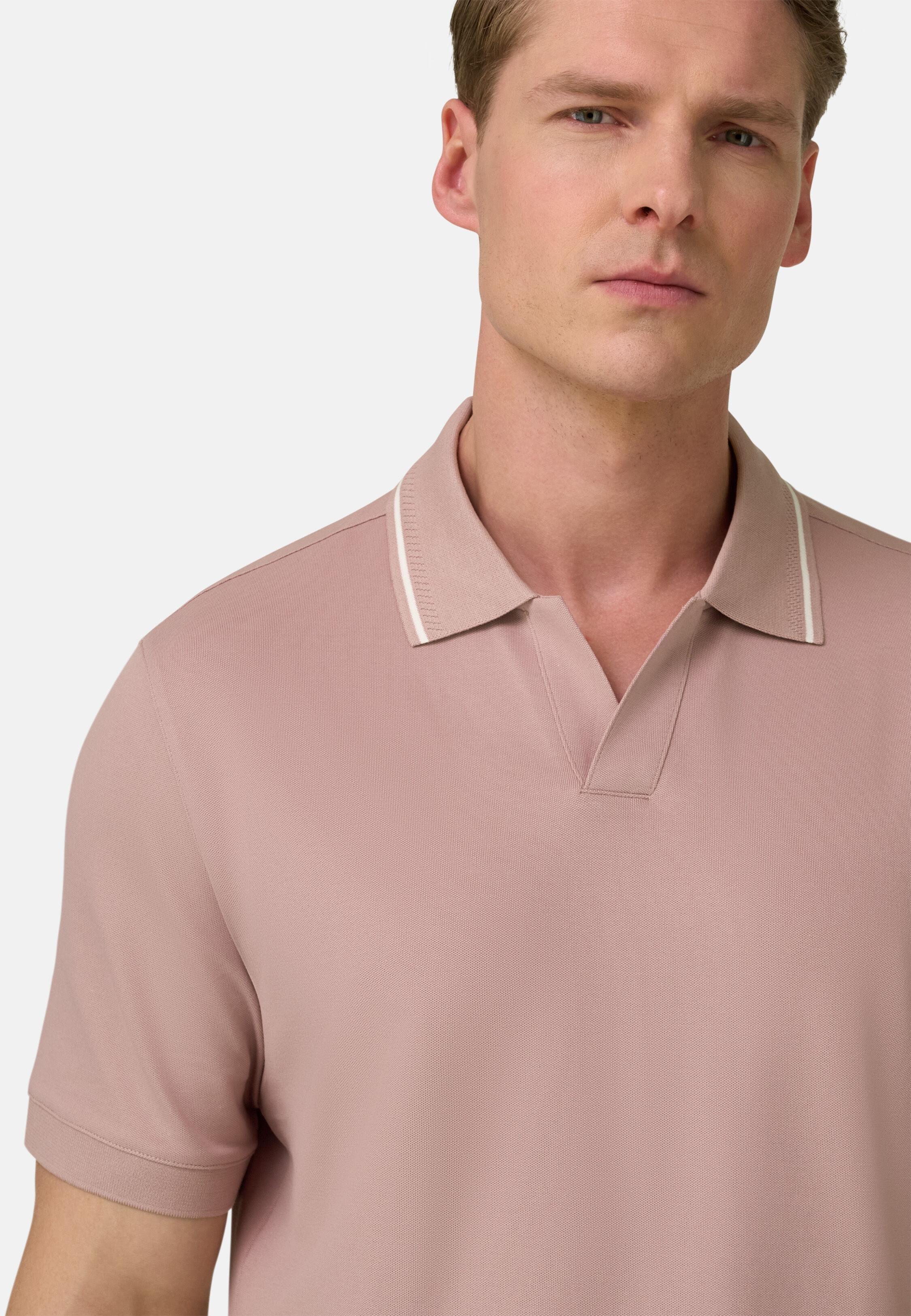 High-Performance Piqu&eacute; Polo Shirt with S-Caf&egrave;&reg; Yarn, Pink, large image number 2