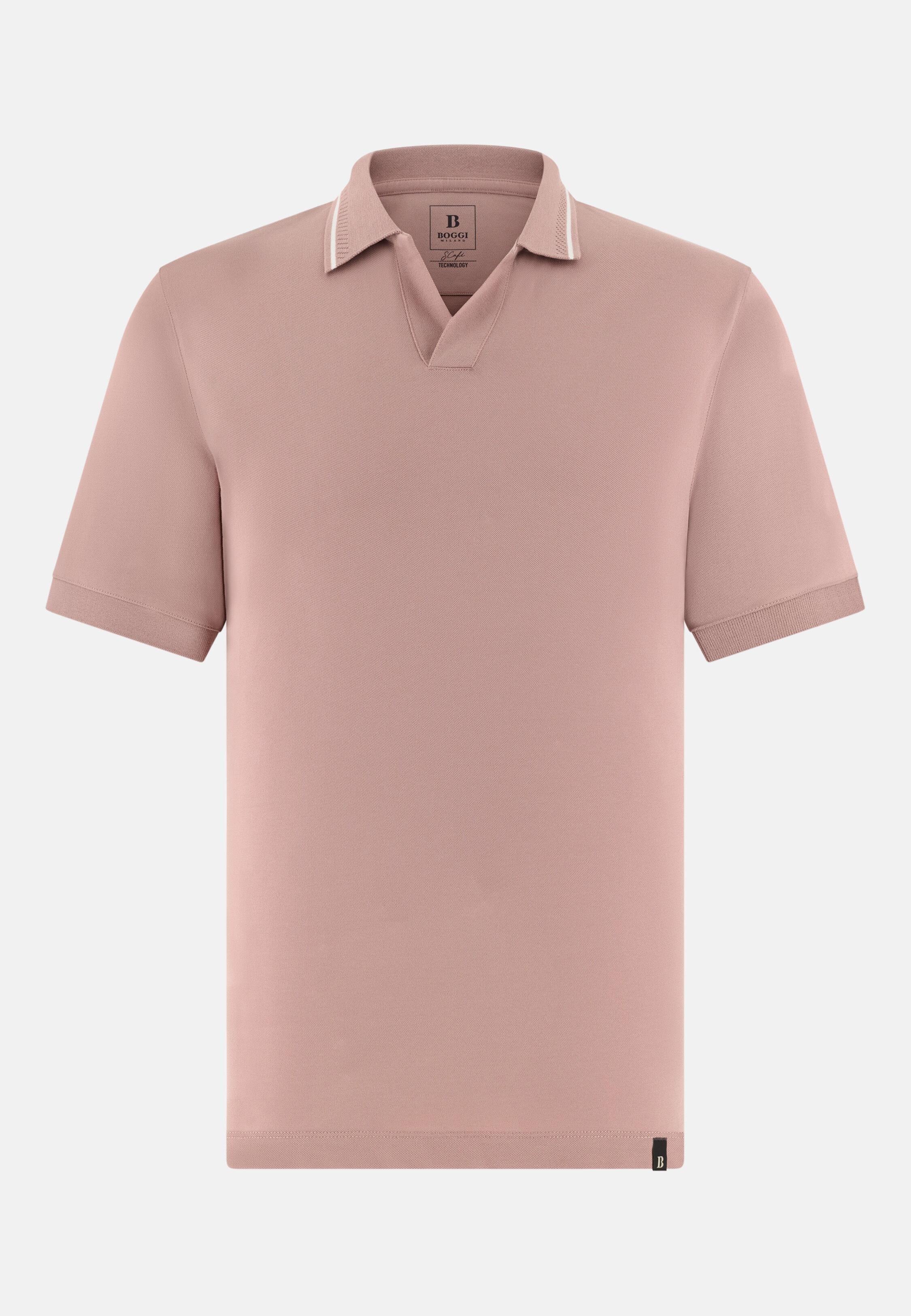 High-Performance Piqu&eacute; Polo Shirt with S-Caf&egrave;&reg; Yarn, Pink, large image number 3