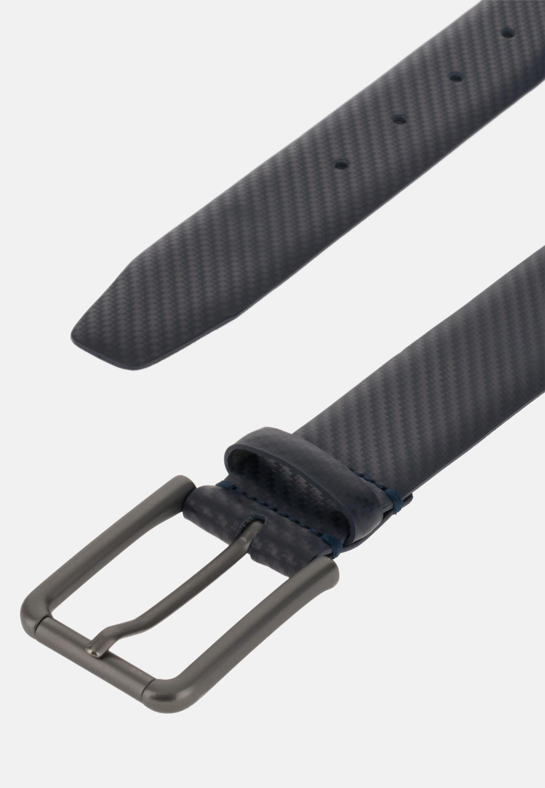 Rubberised Printed Leather Belt Navy, 3901_NAVY, medium