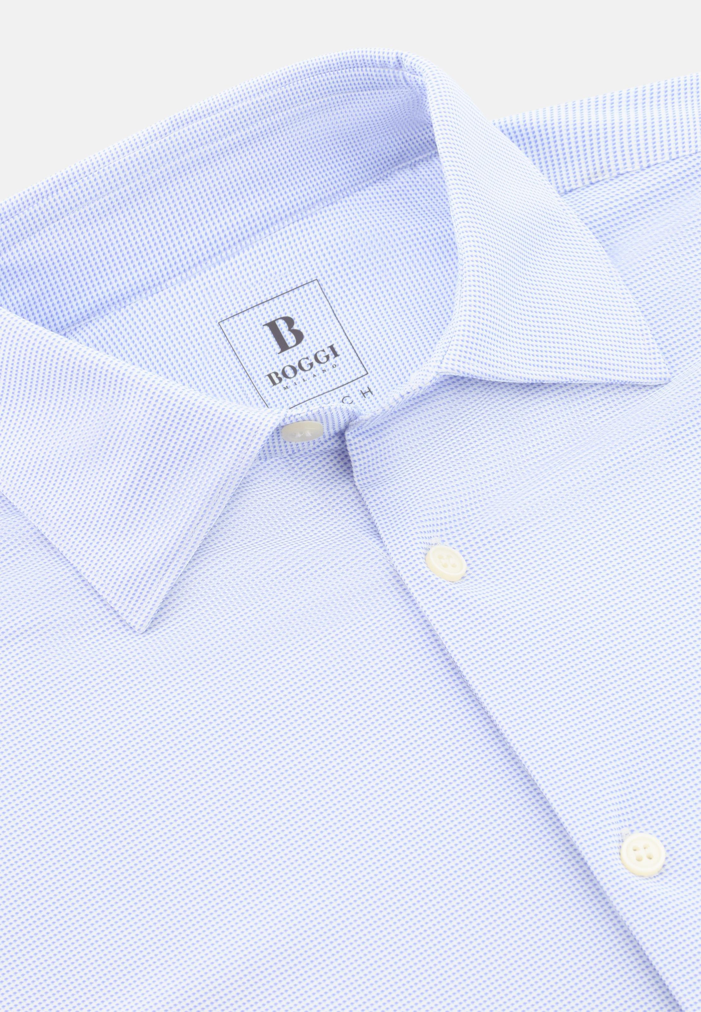 Slim Fit Stretch Nylon Shirt Blue, 3901_LTBL, large image number 3