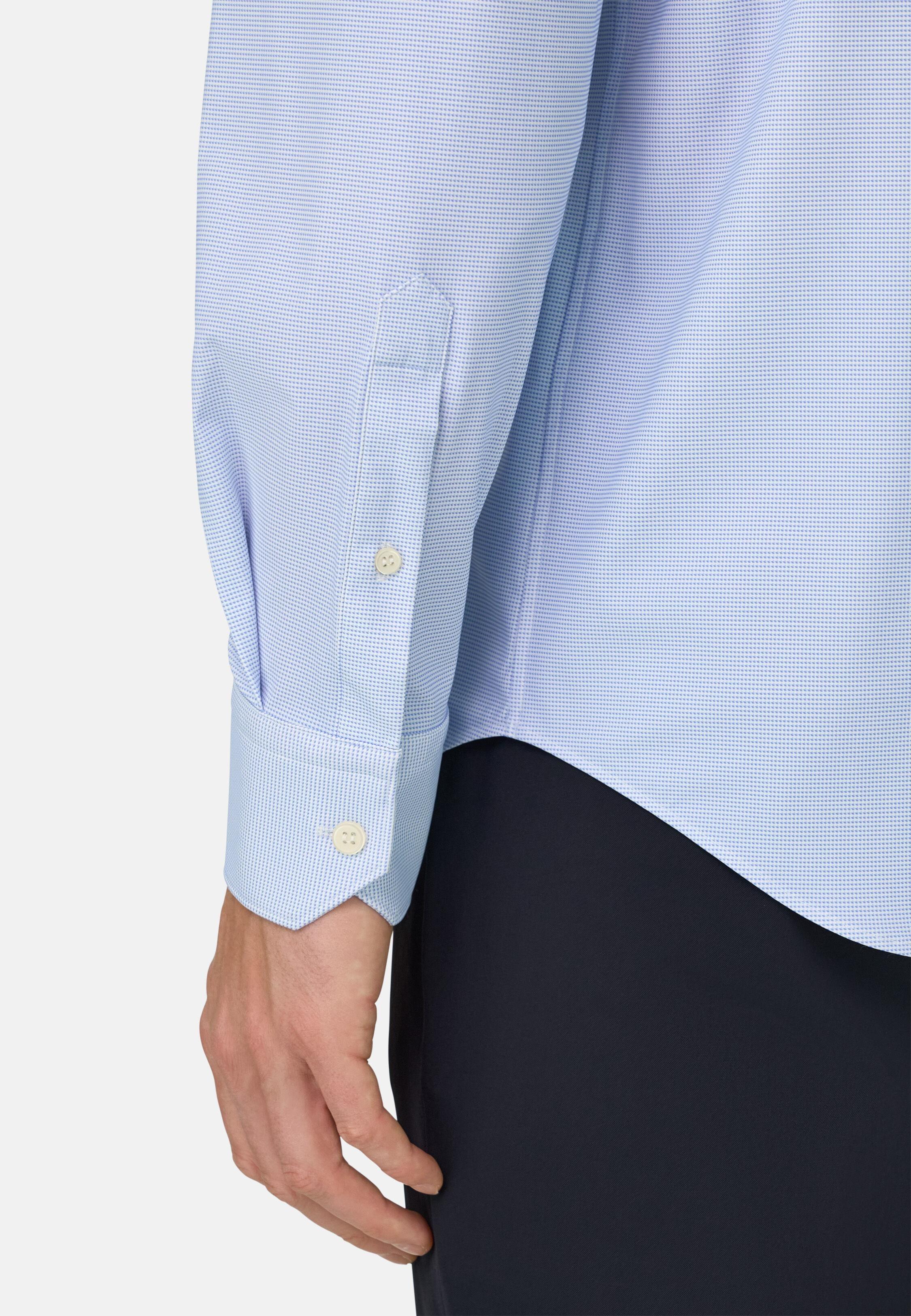 قميص نايلون مطاطي بقصة سليم أزرق, Light Blue, large image number 3