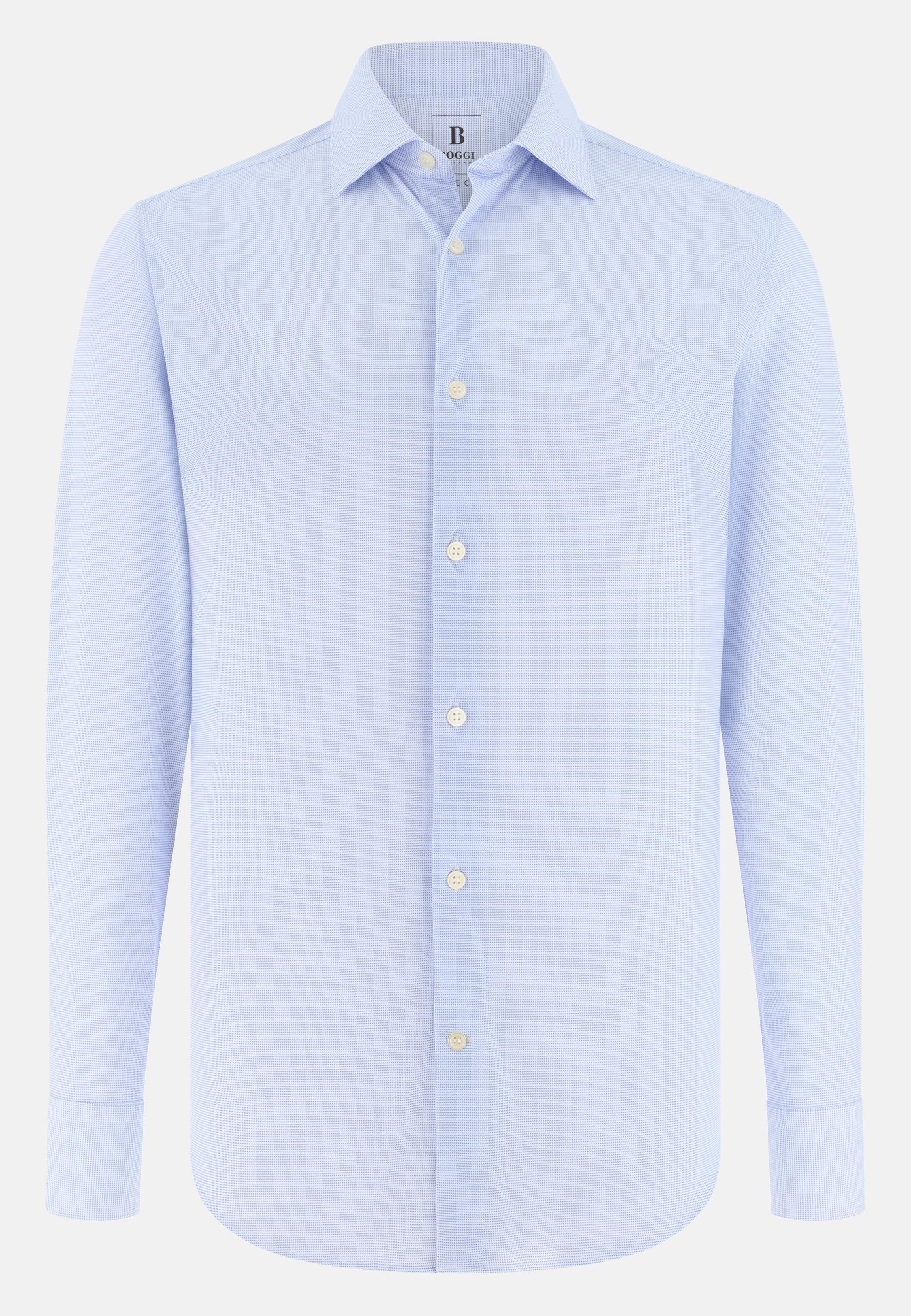 Slim Fit Stretch Nylon Shirt Blue, 3901_LTBL, large image number 4