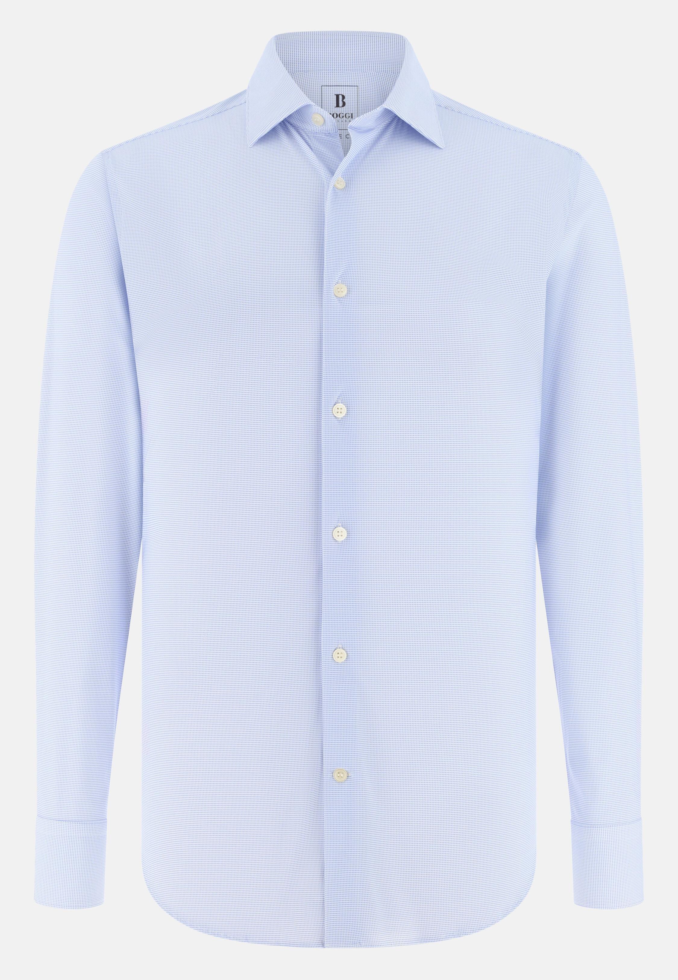 قميص نايلون مطاطي بقصة سليم أزرق, Light Blue, large image number 4