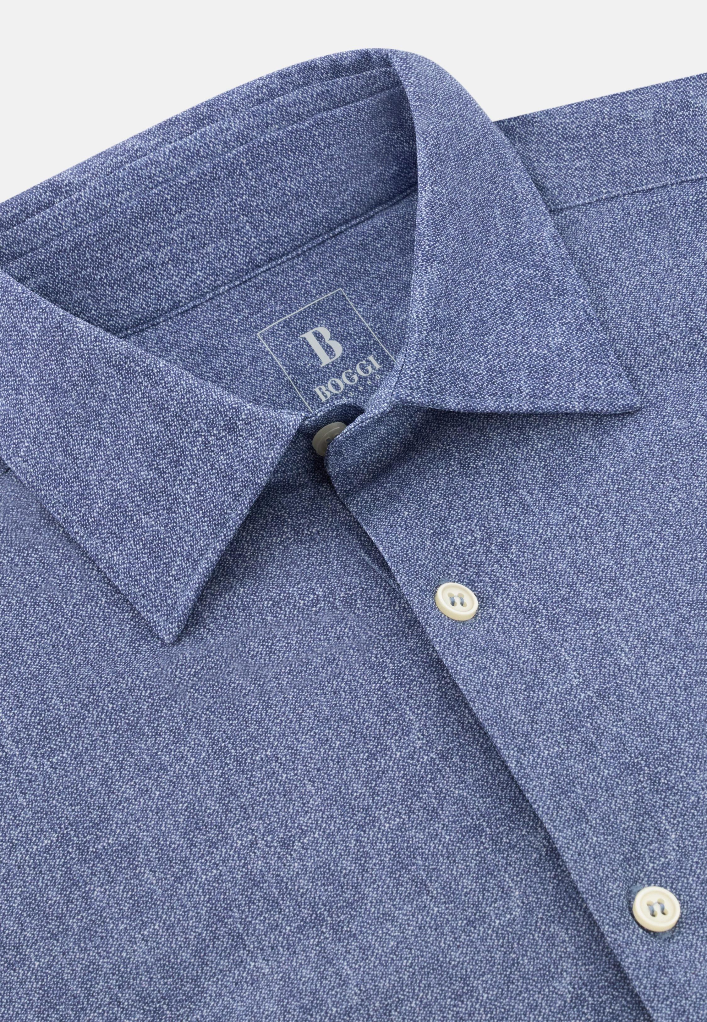 Slim Fit Stretch Nylon Shirt Blue, 3901_MDBL, large image number 3