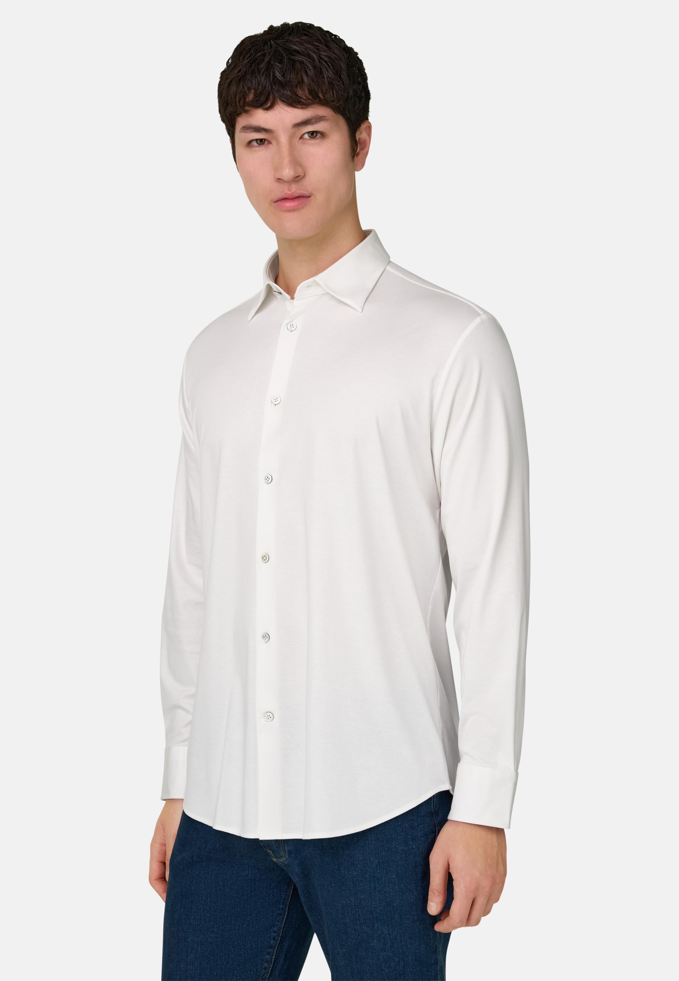 Regular Fit Cotton And Silk Polo Shirt White, 3901_WHIT, large image number 0