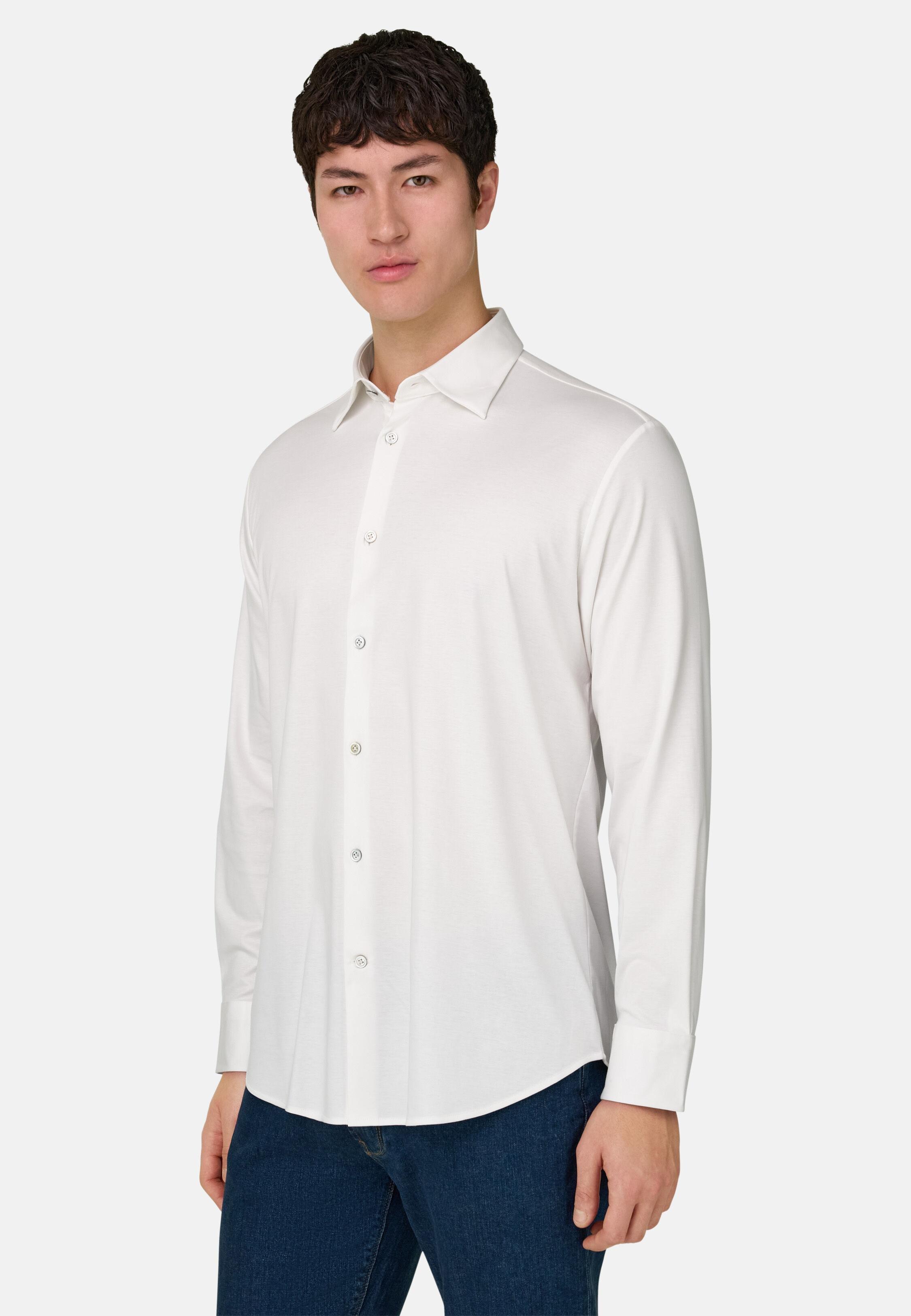 Regular Fit Cotton And Silk Polo Shirt White, 3901_WHIT, medium
