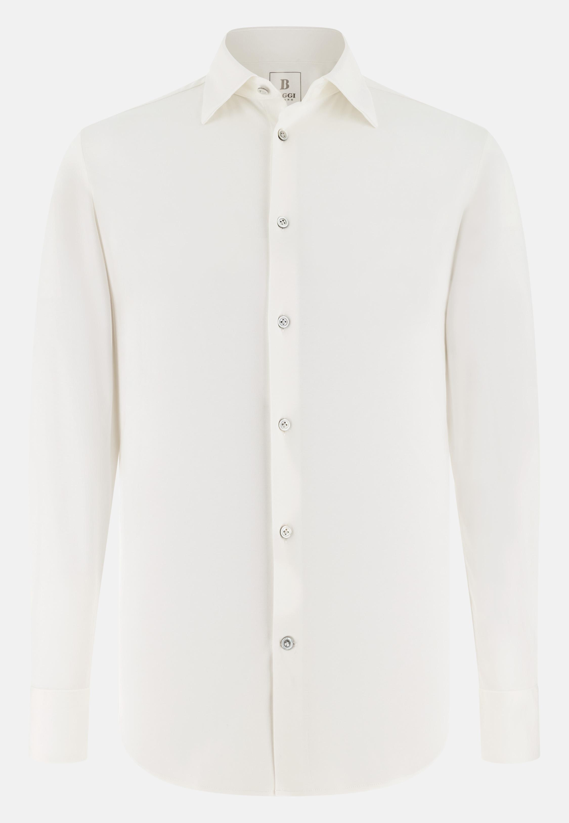Regular Fit Cotton And Silk Polo Shirt White, 3901_WHIT, large image number 4