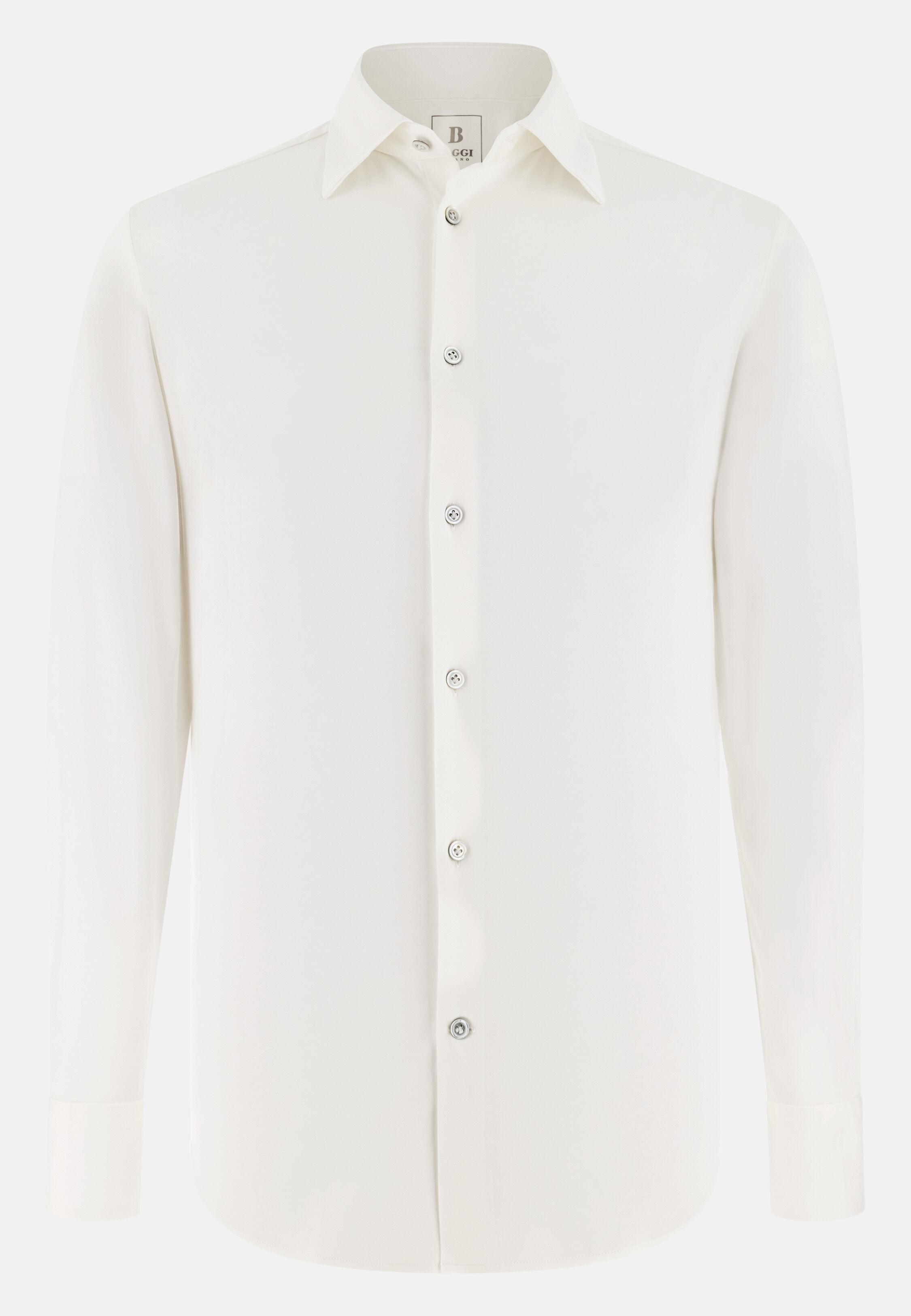 Regular Fit Cotton and Silk Polo Shirt White, White, large image number 4