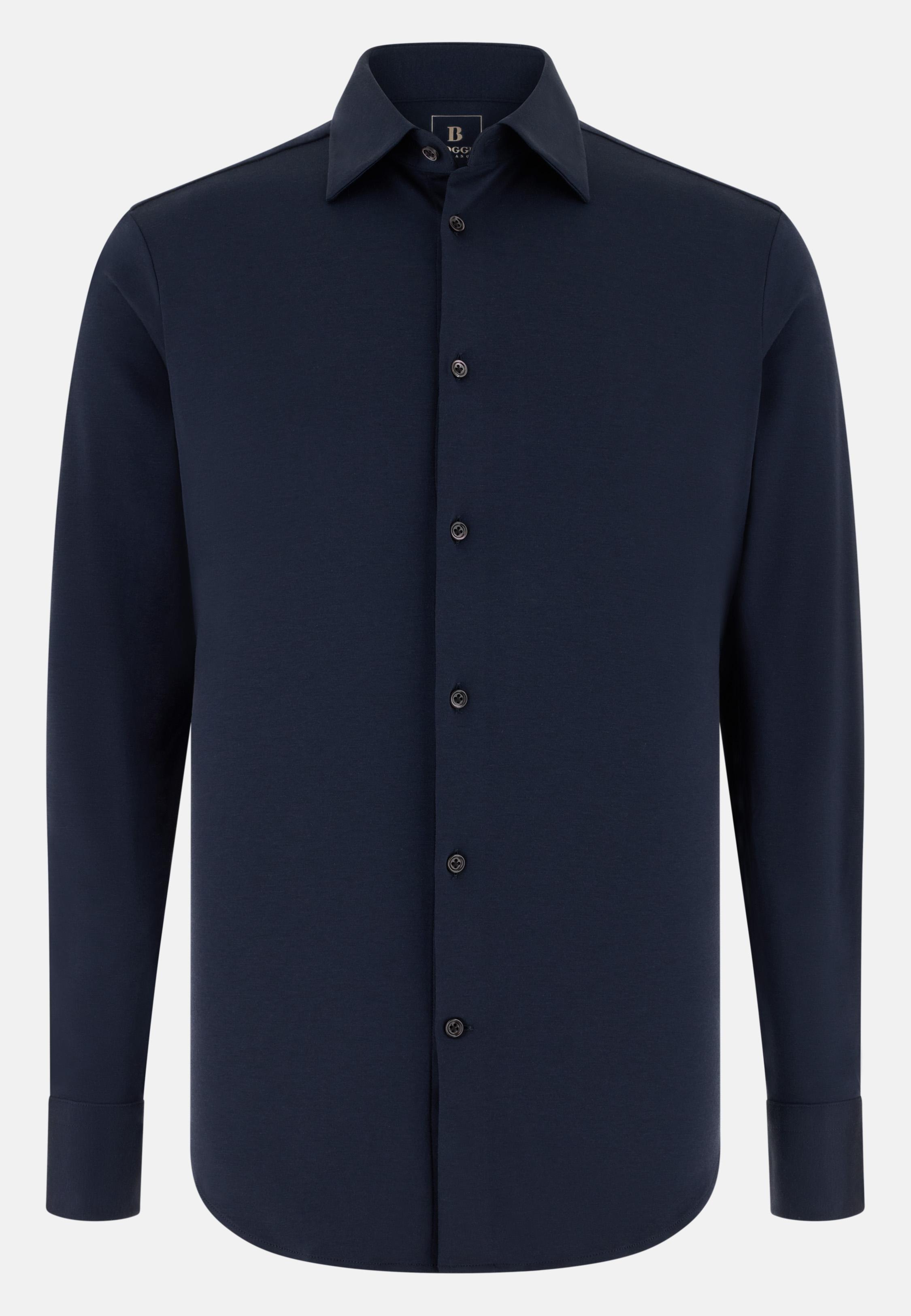 Regular Fit Cotton And Silk Polo Shirt Blue, 3901_NAVY, large image number 4